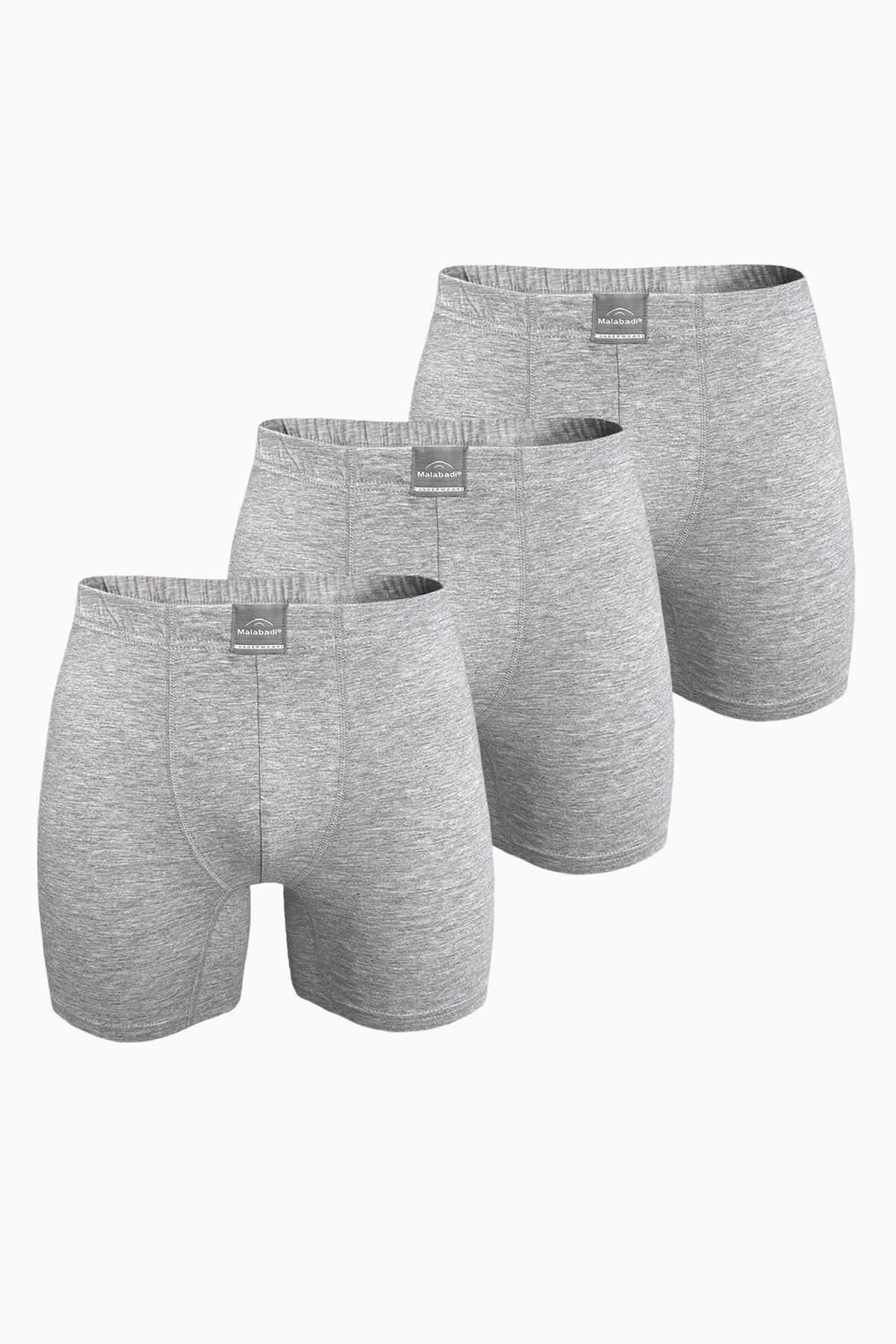 Malabadi Erkek 3 lü Gri Premium Collection Modal Uzun Boxer 3M250 - 1