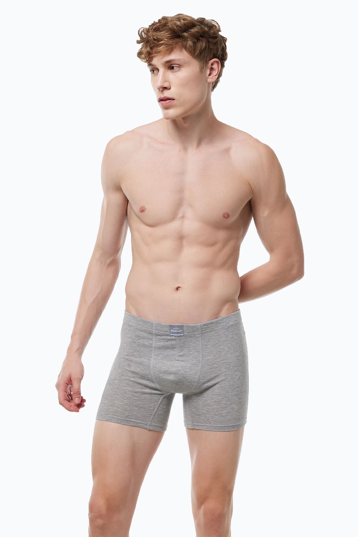 Malabadi Erkek 3 lü Gri Premium Collection Modal Uzun Boxer 3M250 - 2