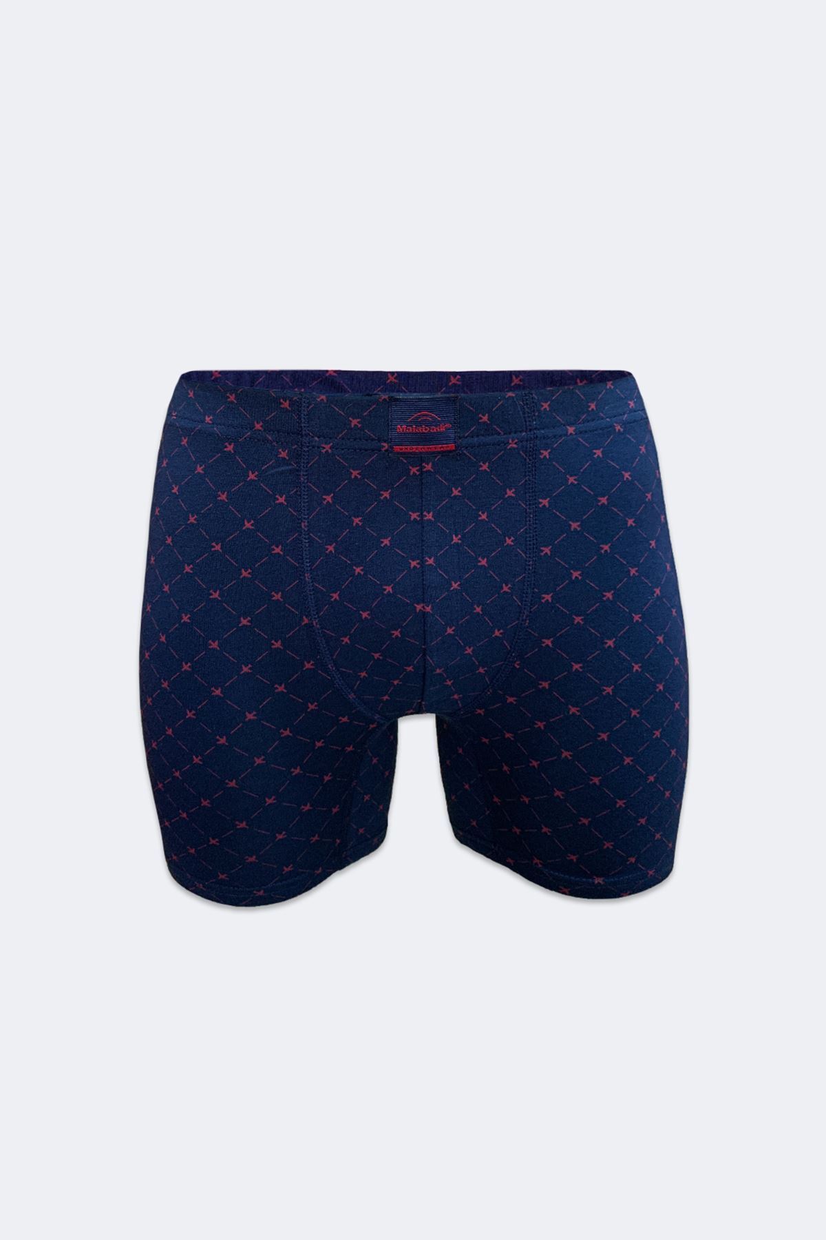 Malabadi Erkek 3 lü Lacivert Desenli Premium Collection Modal Uzun Boxer 3M250 - 3