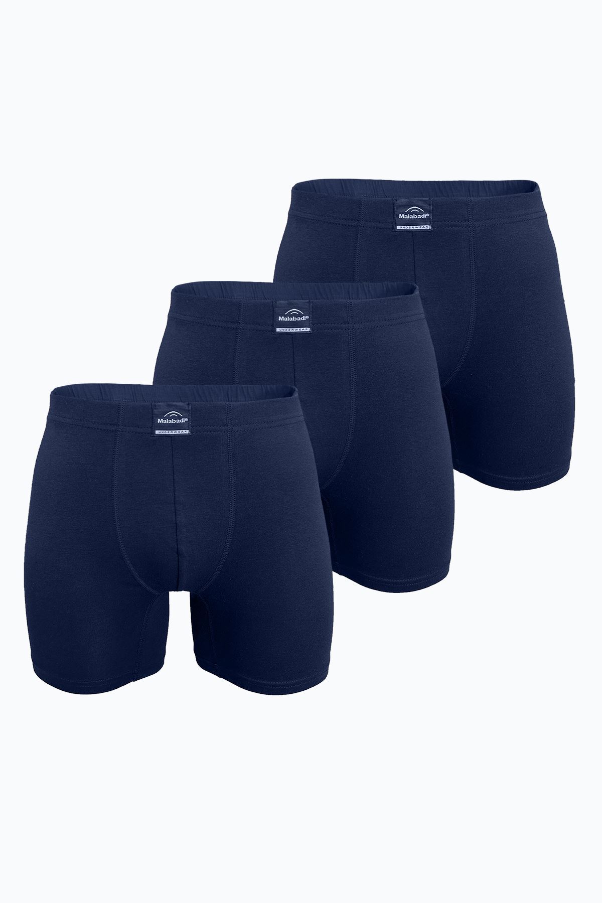Malabadi Erkek 3 lü Lacivert Premium Collection Modal Uzun Boxer 3M250 - 1