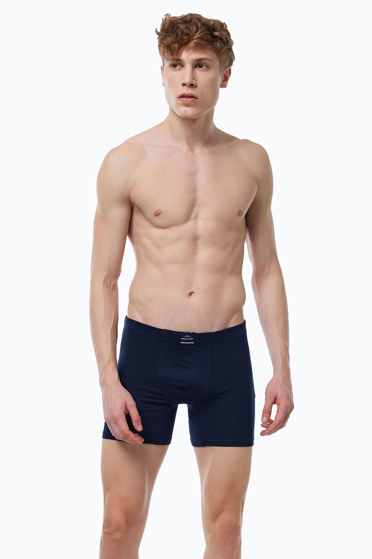 Malabadi Erkek 3 lü Lacivert Premium Collection Modal Uzun Boxer 3M250 - 2