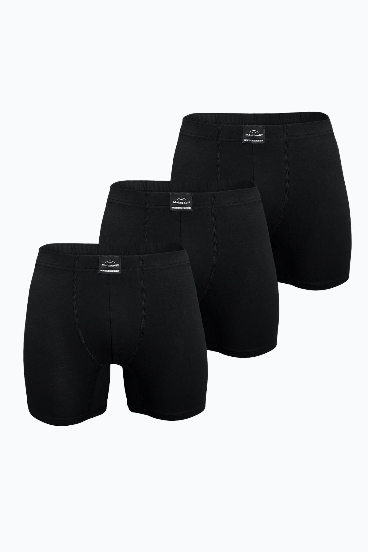 Malabadi Erkek 3 lü Siyah Premium Collection Modal Uzun Boxer 3M250 - 1