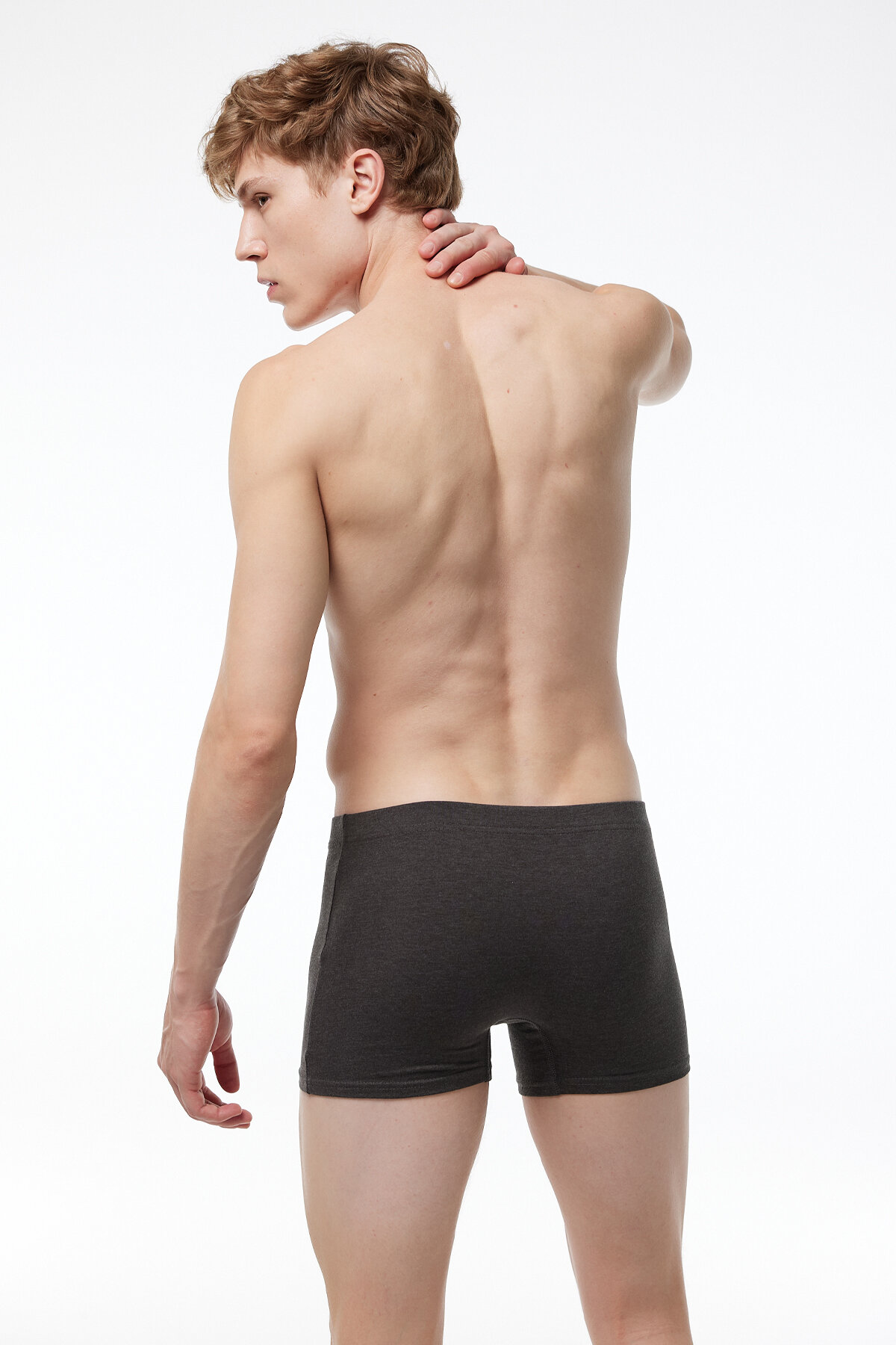Malabadi Erkek Antrasit 5 Li Pamuk Elastan Boxer 5M074 - 4