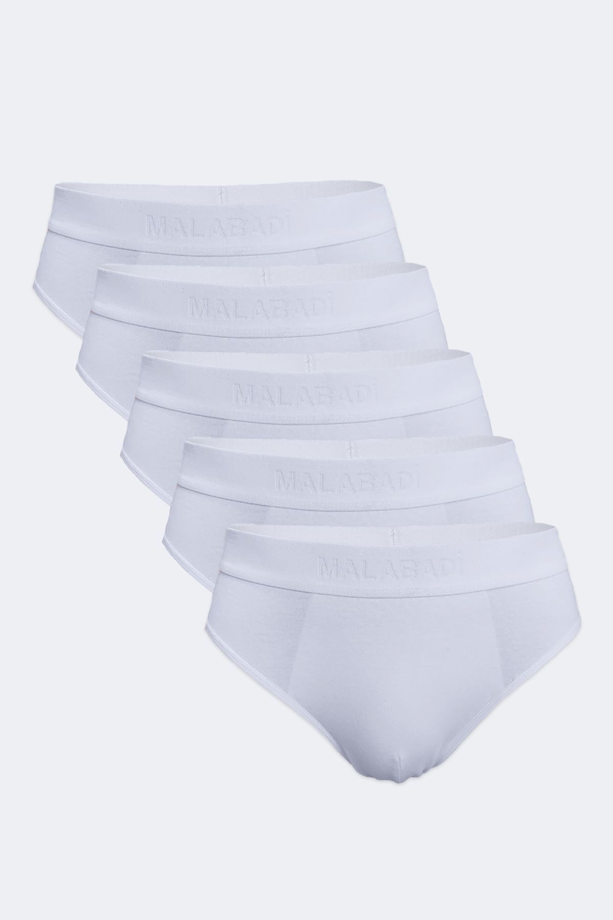 Malabadi Erkek Beyaz 5 li Paket Modal Slip Külot 5M080 