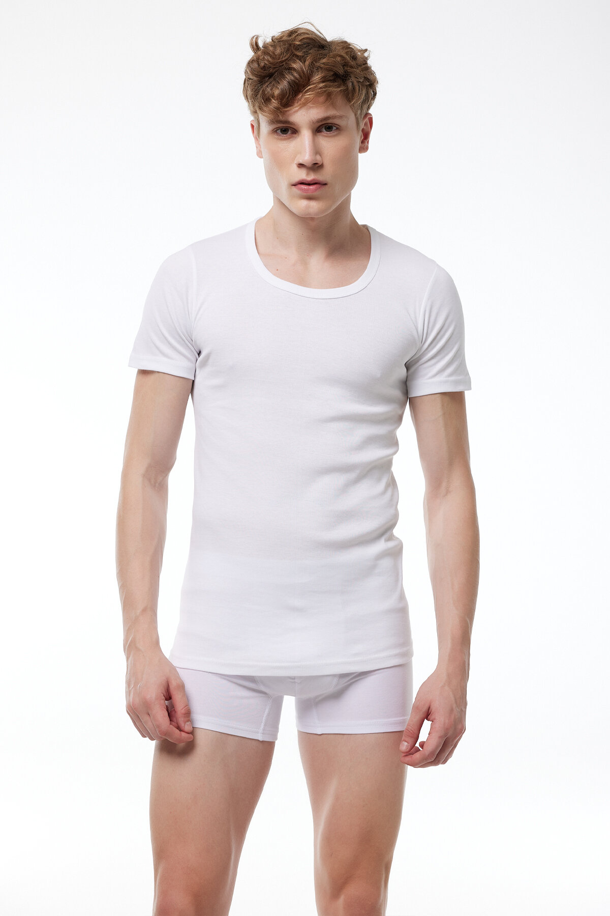 Malabadi Erkek Beyaz 6 Lı Paket %100 Pamuk Geniş Yaka Ribana Fanila 035-E - 2