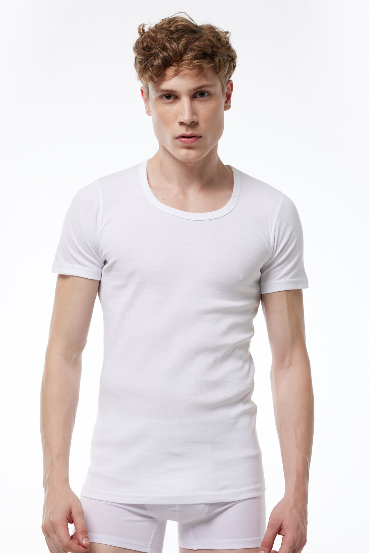 Malabadi Erkek Beyaz 6 Lı Paket %100 Pamuk Geniş Yaka Ribana Fanila 035-E - Malabadi