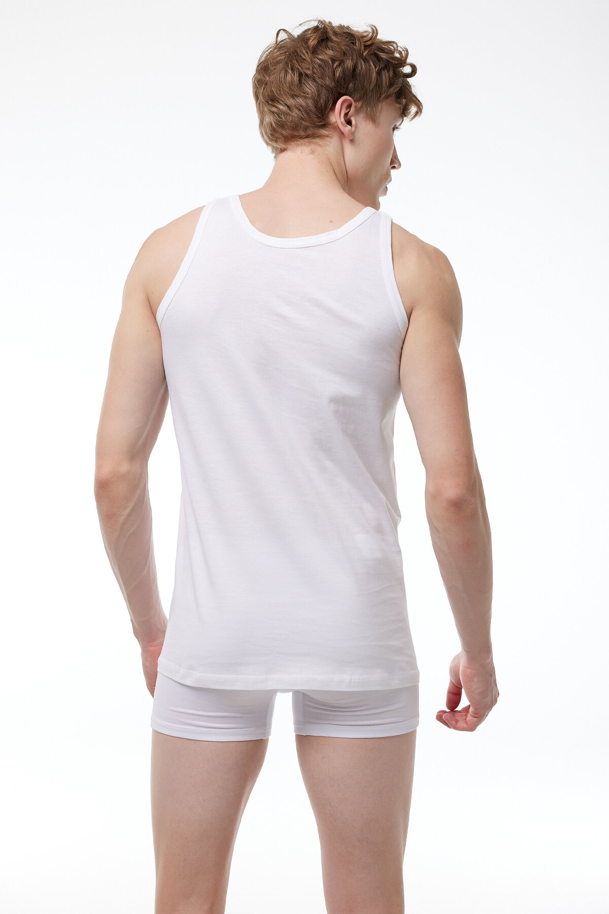 Malabadi Erkek Beyaz 2'li Paket %100 Pamuk Penye Atlet 002-E - 4