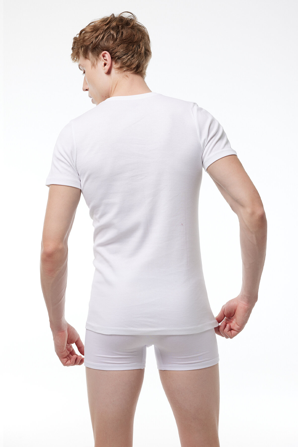 Malabadi Erkek Beyaz 6 lı Paket %100 Pamuk Yuvarlak Yaka Ribana Fanila 037-E - 3