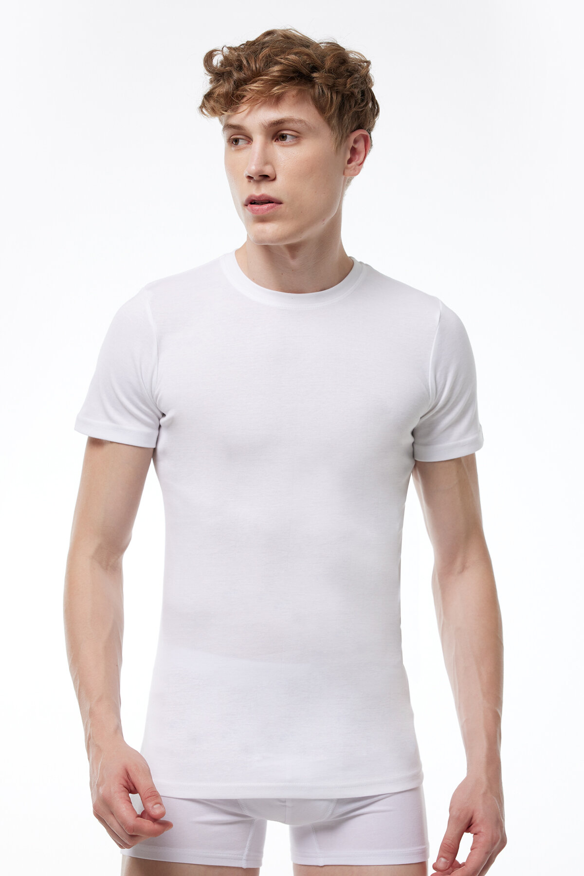 Malabadi Erkek Beyaz 6 lı Paket %100 Pamuk Yuvarlak Yaka Ribana Fanila 037-E - 1