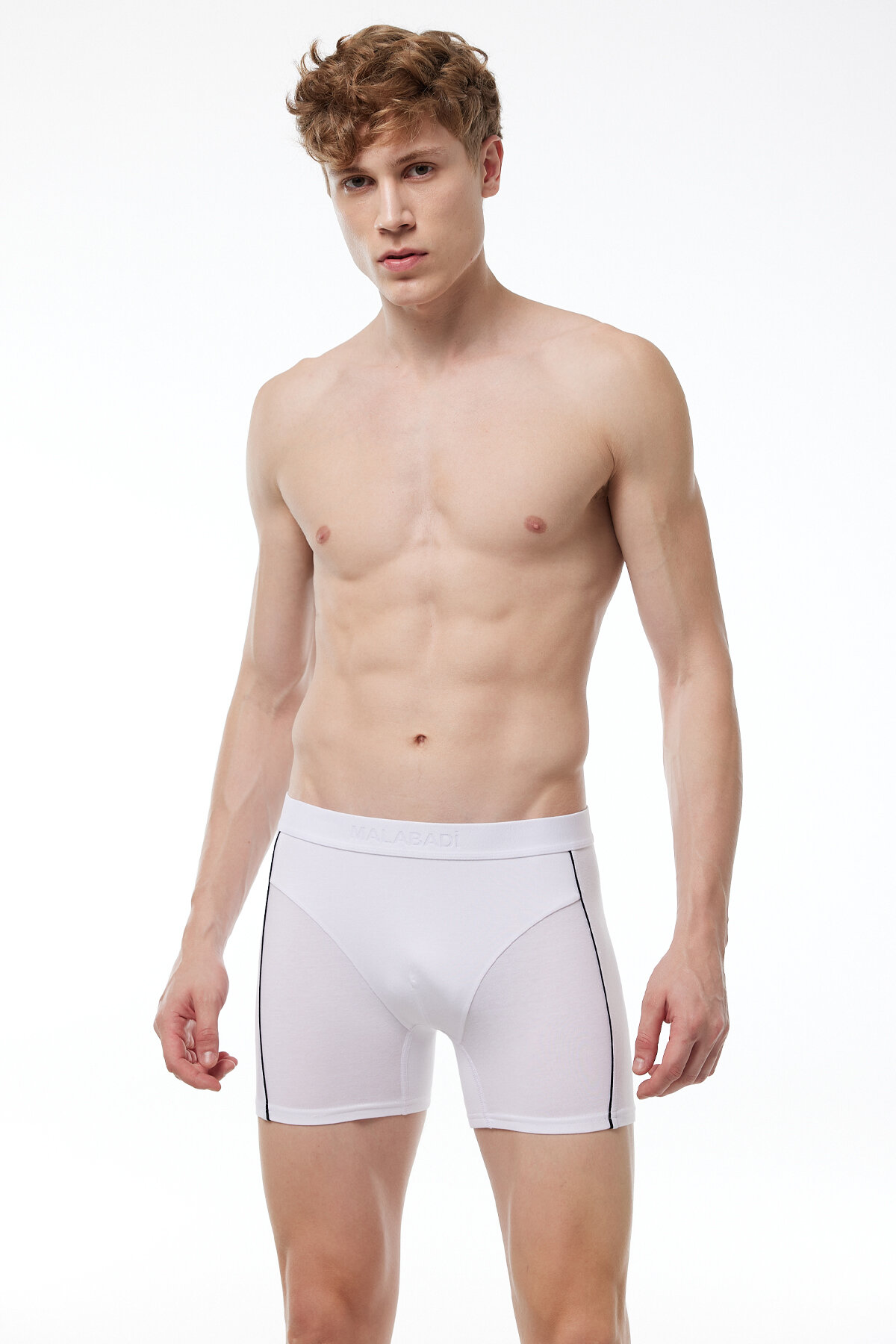 Malabadi Erkek Beyaz Biyeli Modal Boxer 017 - 2