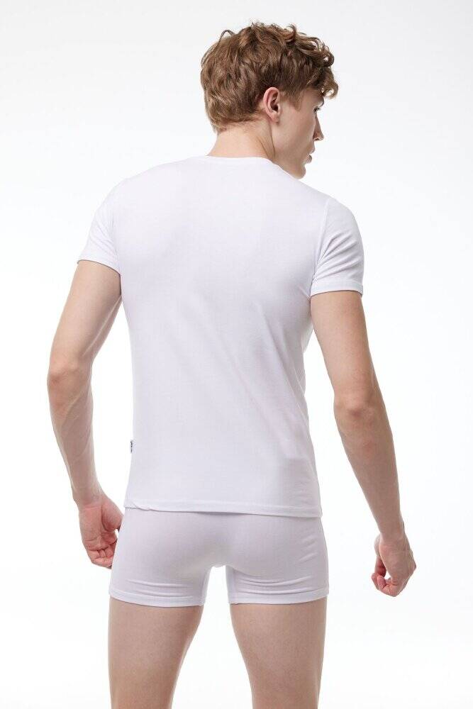 Malabadi Erkek Beyaz Yuvarlak Yaka Kısa Kollu Modal T-shirt Body 030 - 2