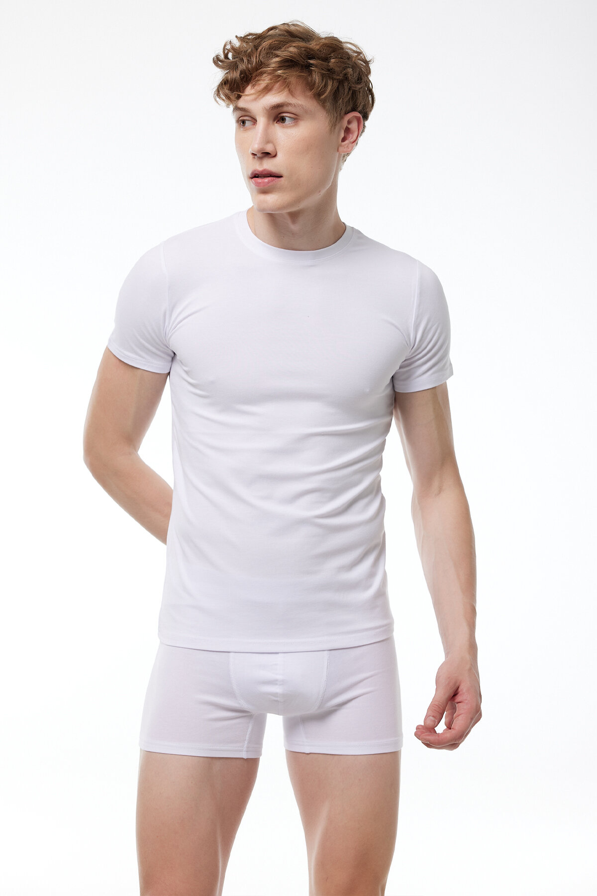 Malabadi Erkek Beyaz Yuvarlak Yaka Kısa Kollu Modal T-shirt Body 030 - 2