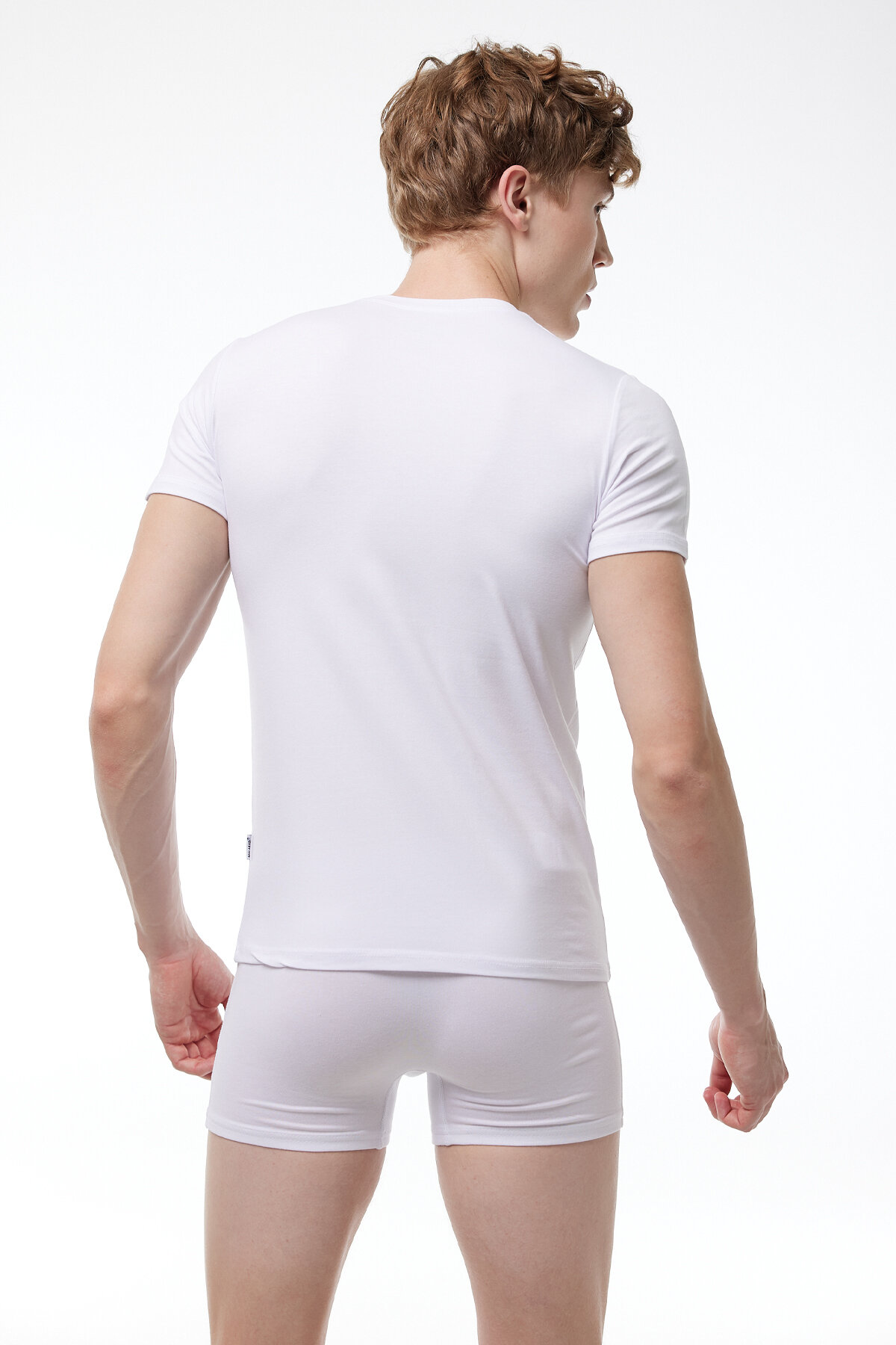 Malabadi Erkek Beyaz Yuvarlak Yaka Kısa Kollu Modal T-shirt Body 030 - 3