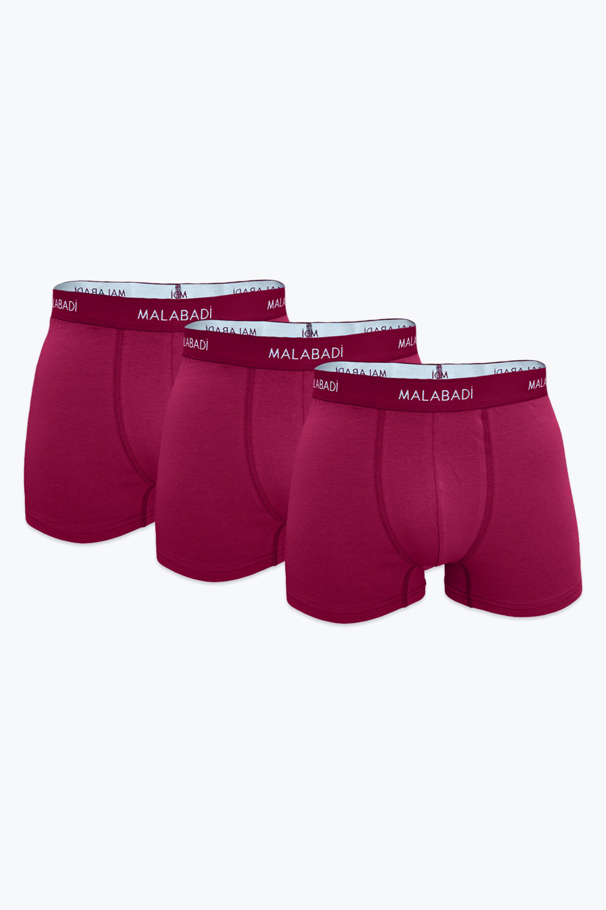 Malabadi Erkek Bordo 3 Lü Pamuk Elastan Boxer 3M075 