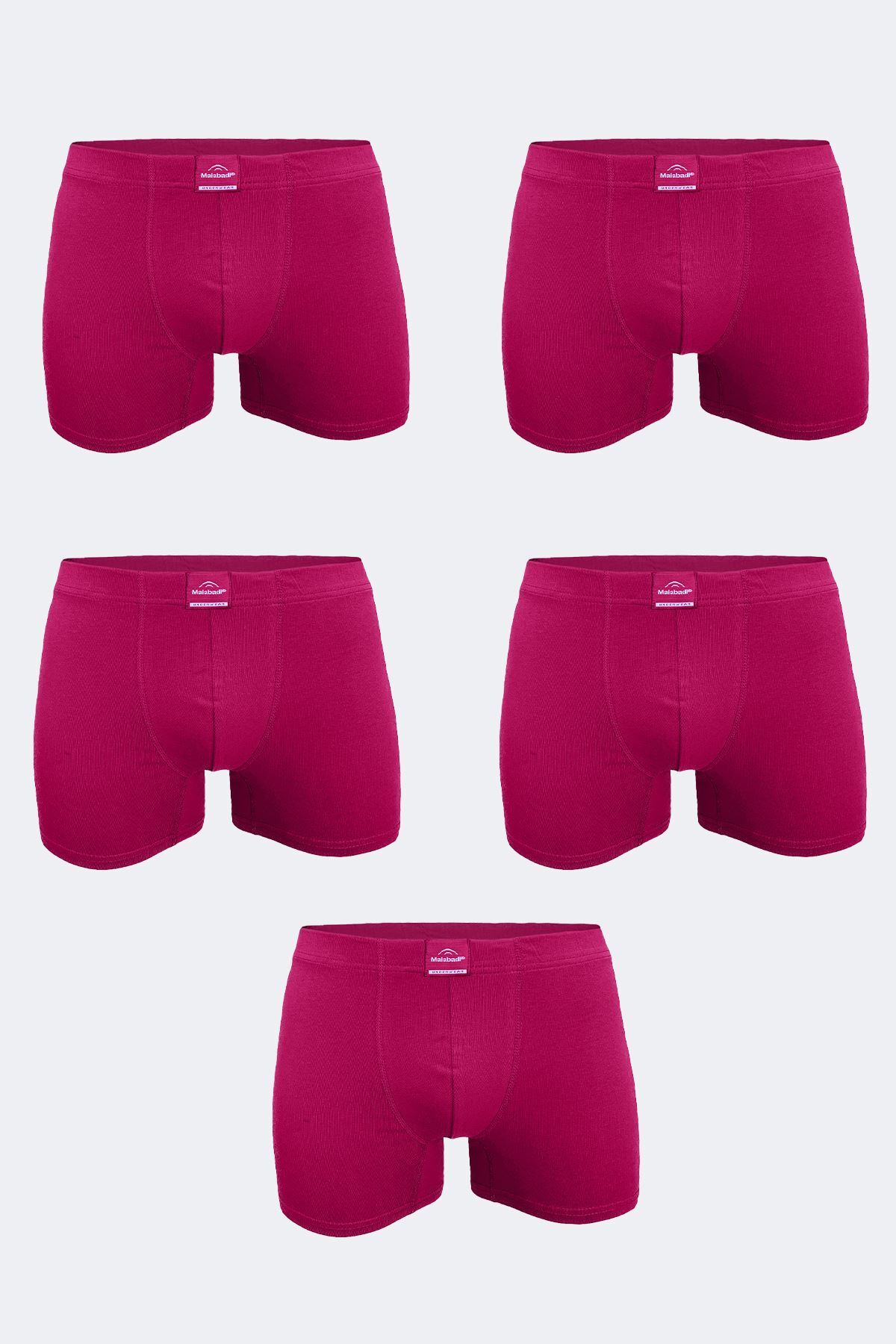 Malabadi Erkek Bordo 5 Li Pamuk Elastan Boxer 5M074 