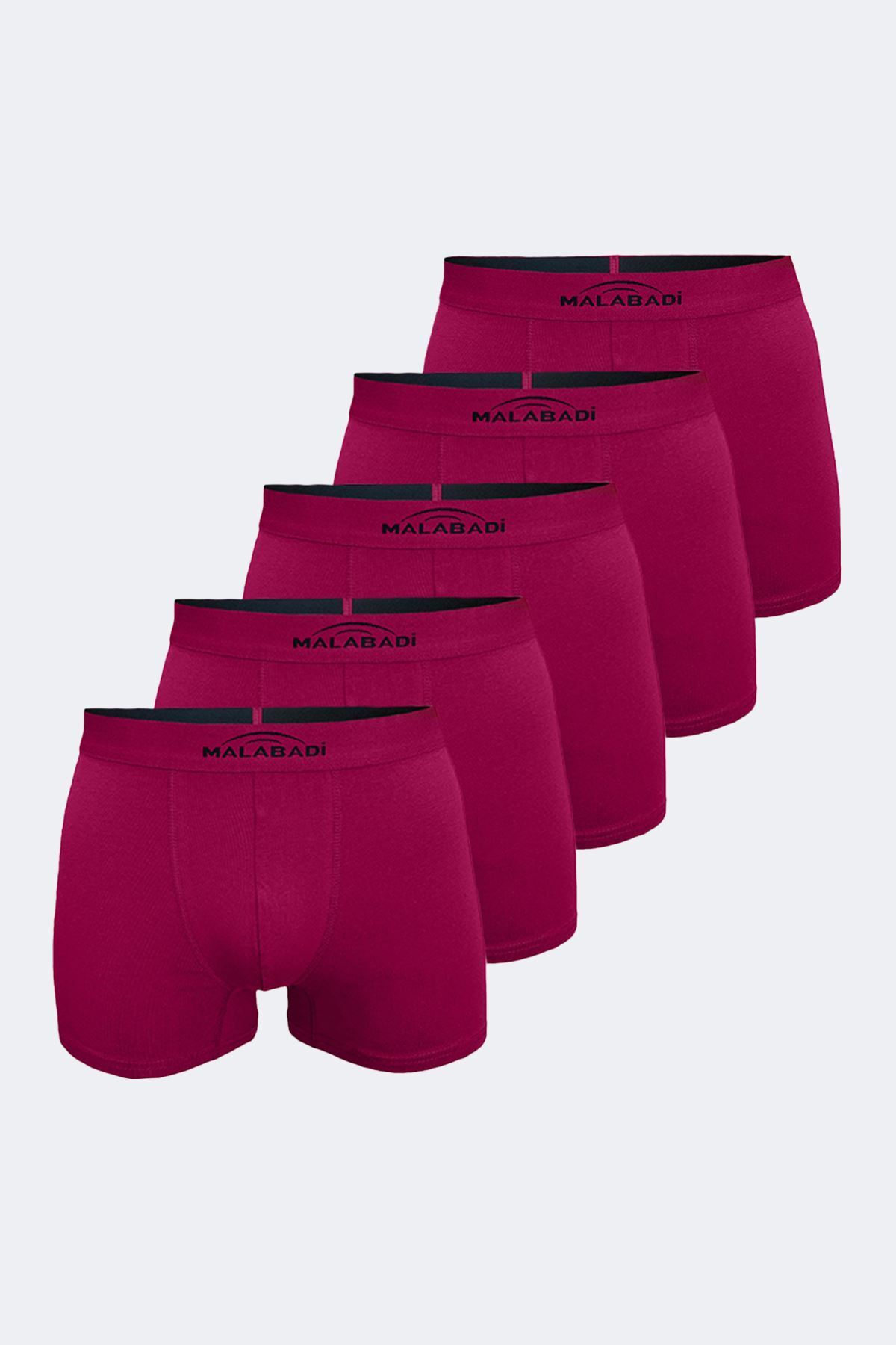 Malabadi Erkek Bordo 5 Li Pamuk Elastan Boxer 5M075 