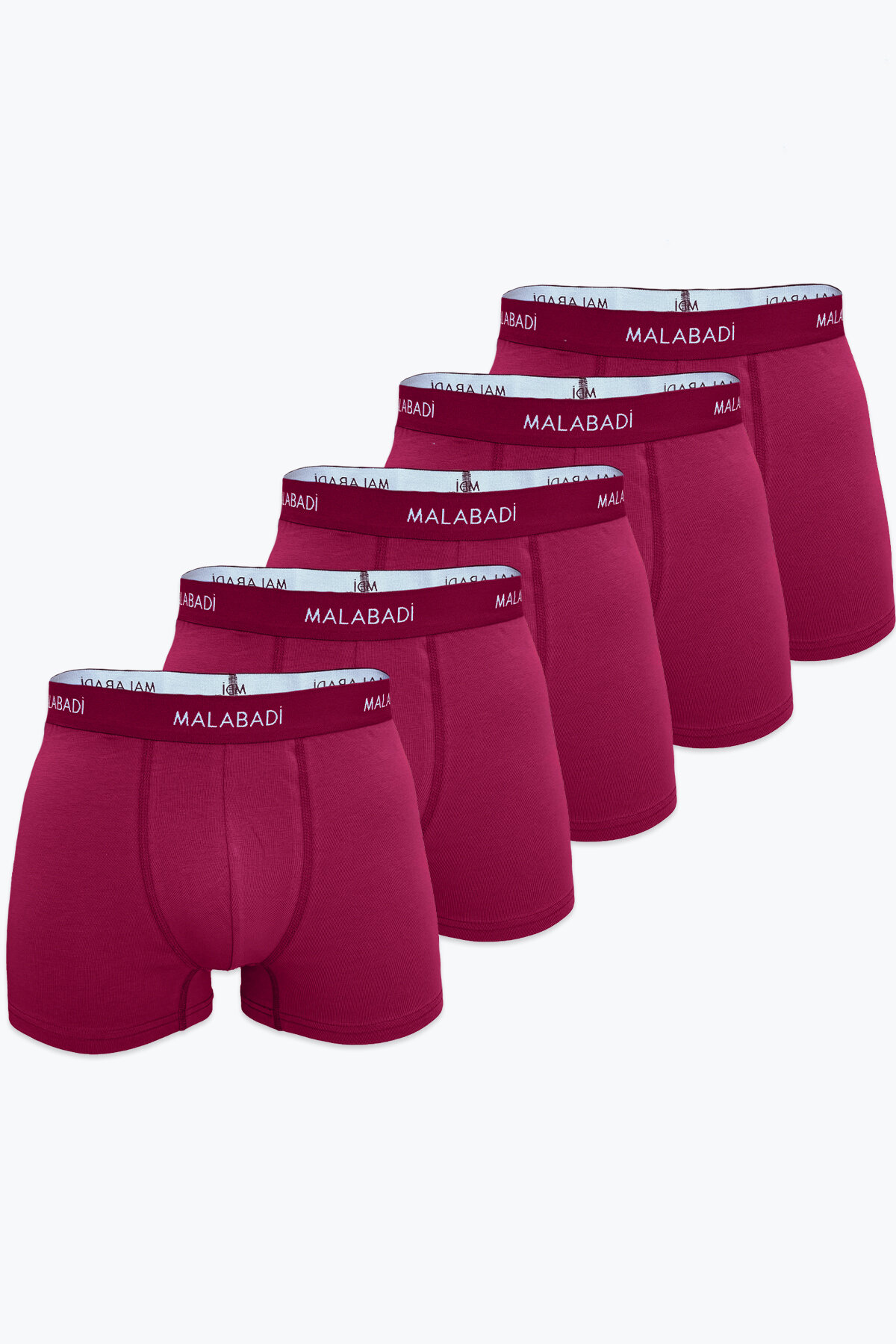 Malabadi Erkek Bordo 5 Li Pamuk Elastan Boxer 5M075 