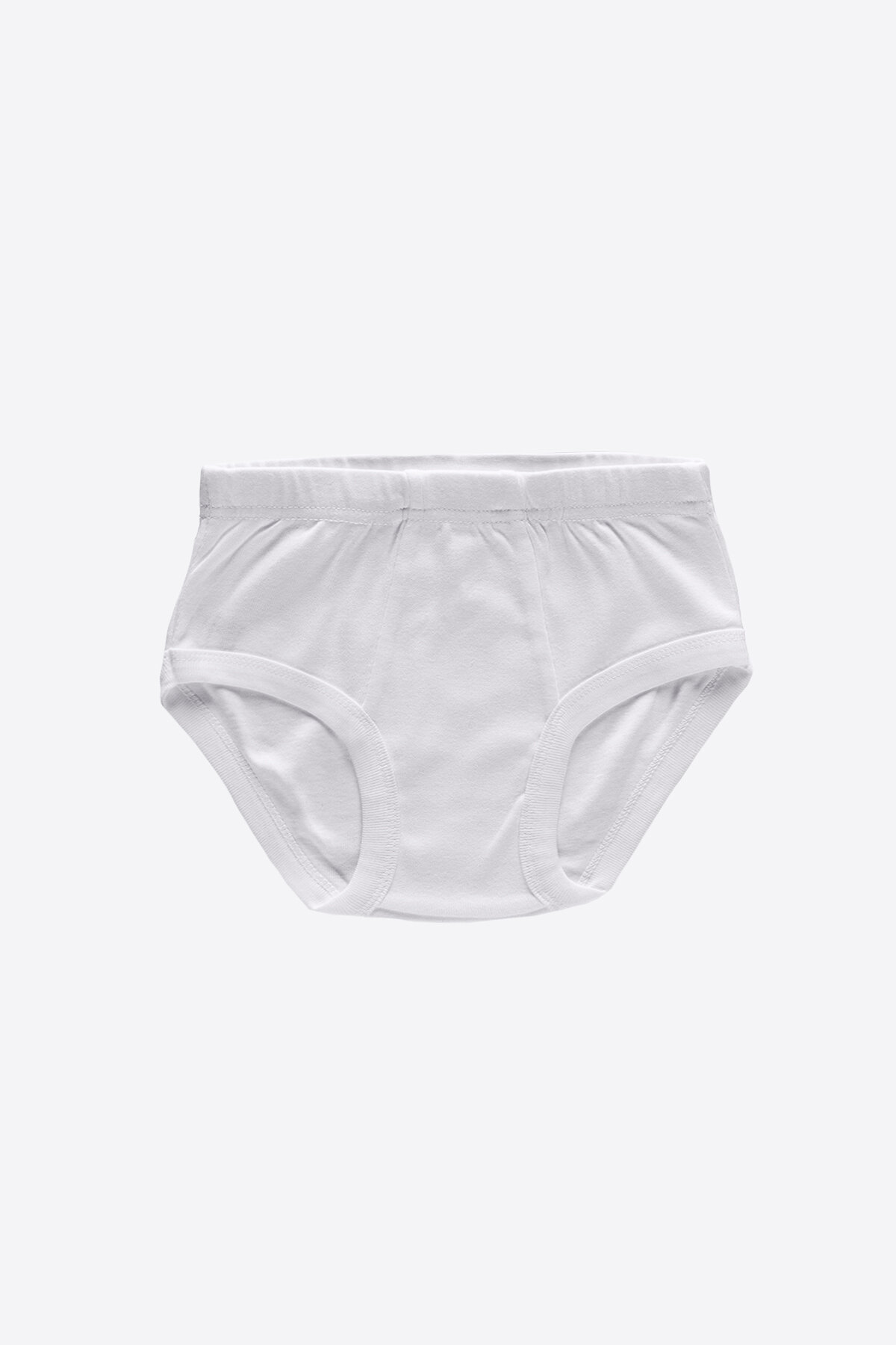 Malabadi Erkek Çocuk Beyaz 12 Li Paket %100 Pamuk Ribana Slip Külot 90203-E - 1