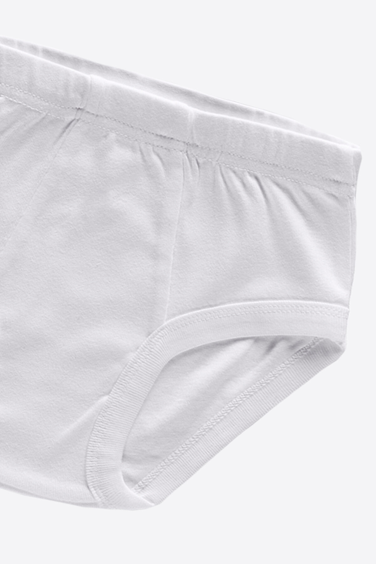 Malabadi Erkek Çocuk Beyaz 12 Li Paket %100 Pamuk Ribana Slip Külot 90203-E - 2