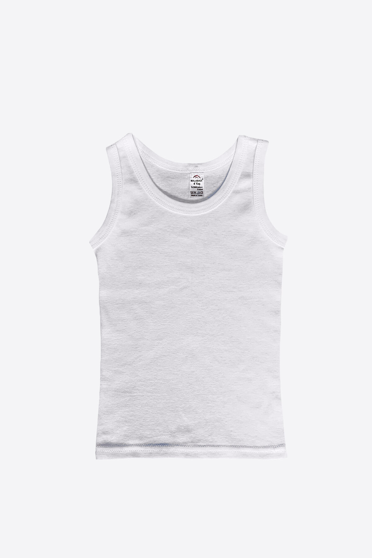 Malabadi Erkek Çocuk Beyaz 6 Lı Paket %100 Pamuk Ribana Atlet 201-E - 1