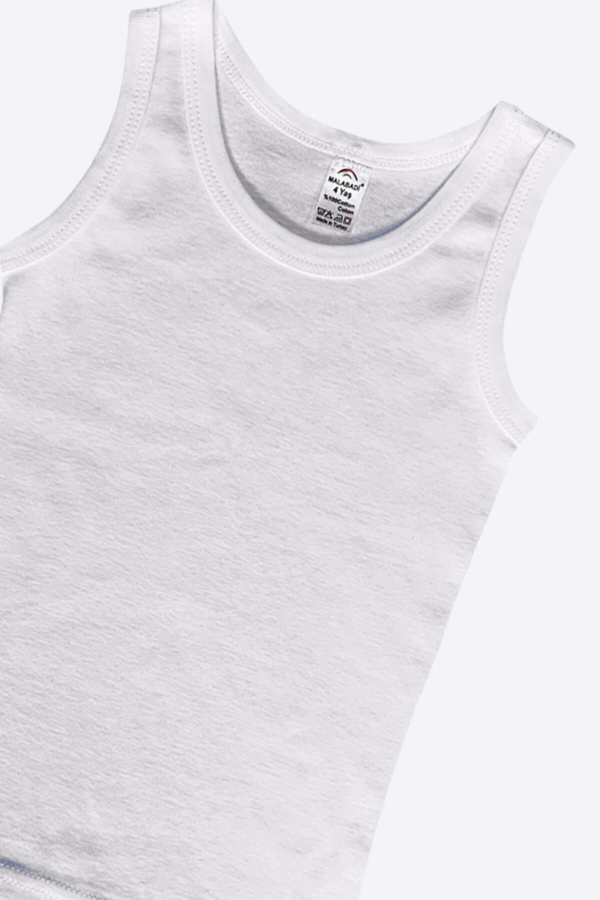Malabadi Erkek Çocuk Beyaz 6 Lı Paket %100 Pamuk Ribana Atlet 90201-E - 2