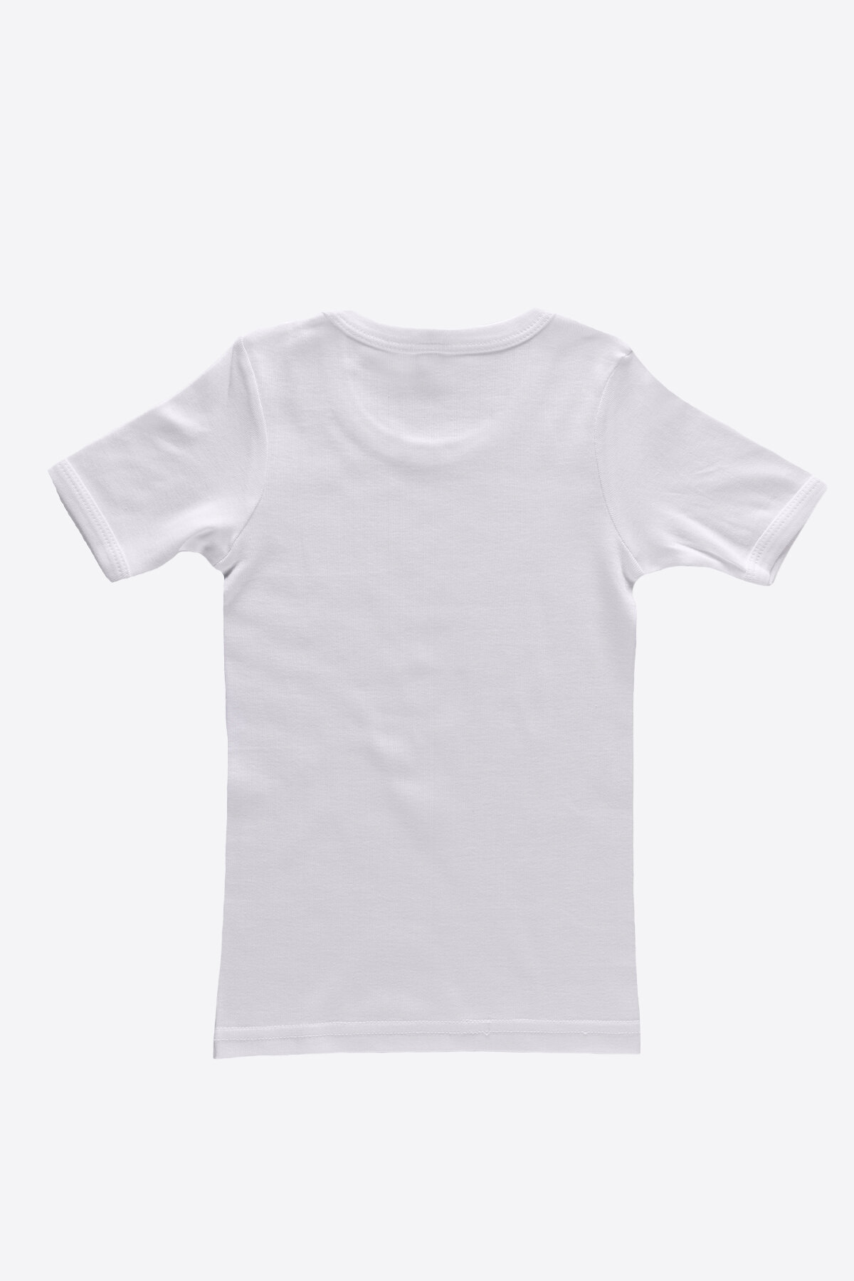 Malabadi Erkek Çocuk Beyaz 6 Lı Paket %100 Pamuk Yuvarlak Yaka Kısa Kollu Ribana Fanila 90202-E - 2