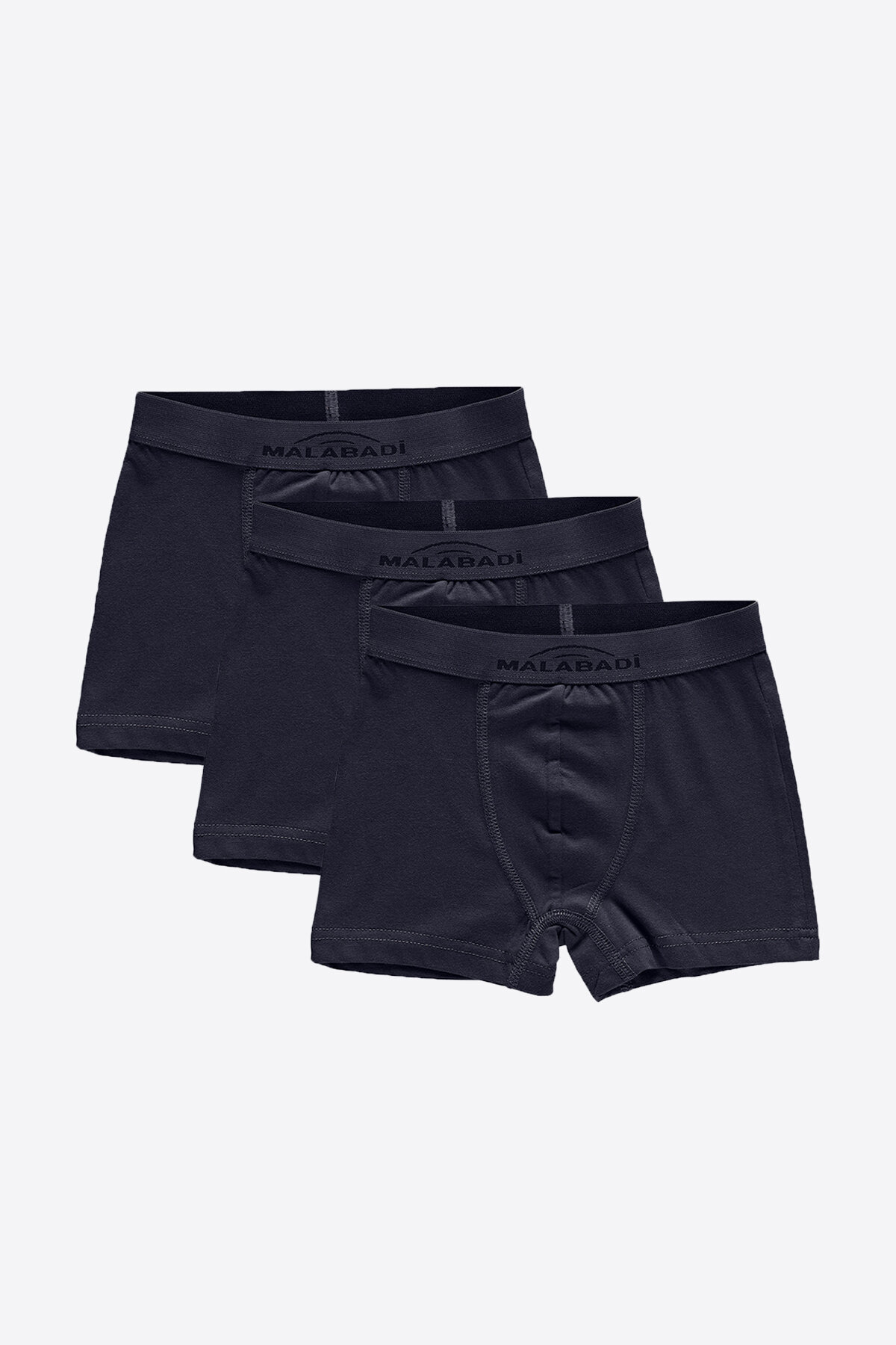 Malabadi Erkek Çocuk Füme 3 Lü Pamuk Elastan Boxer 3M208 - 1