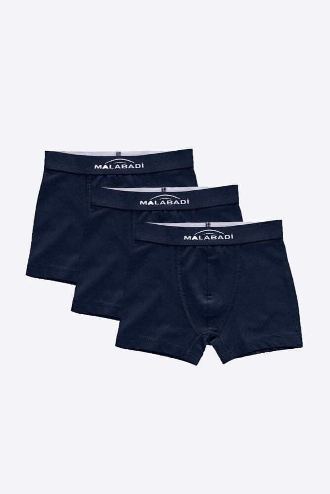 Malabadi Erkek Çocuk Lacivert 3 Lü Pamuk Elastan Boxer 3M208 - 1