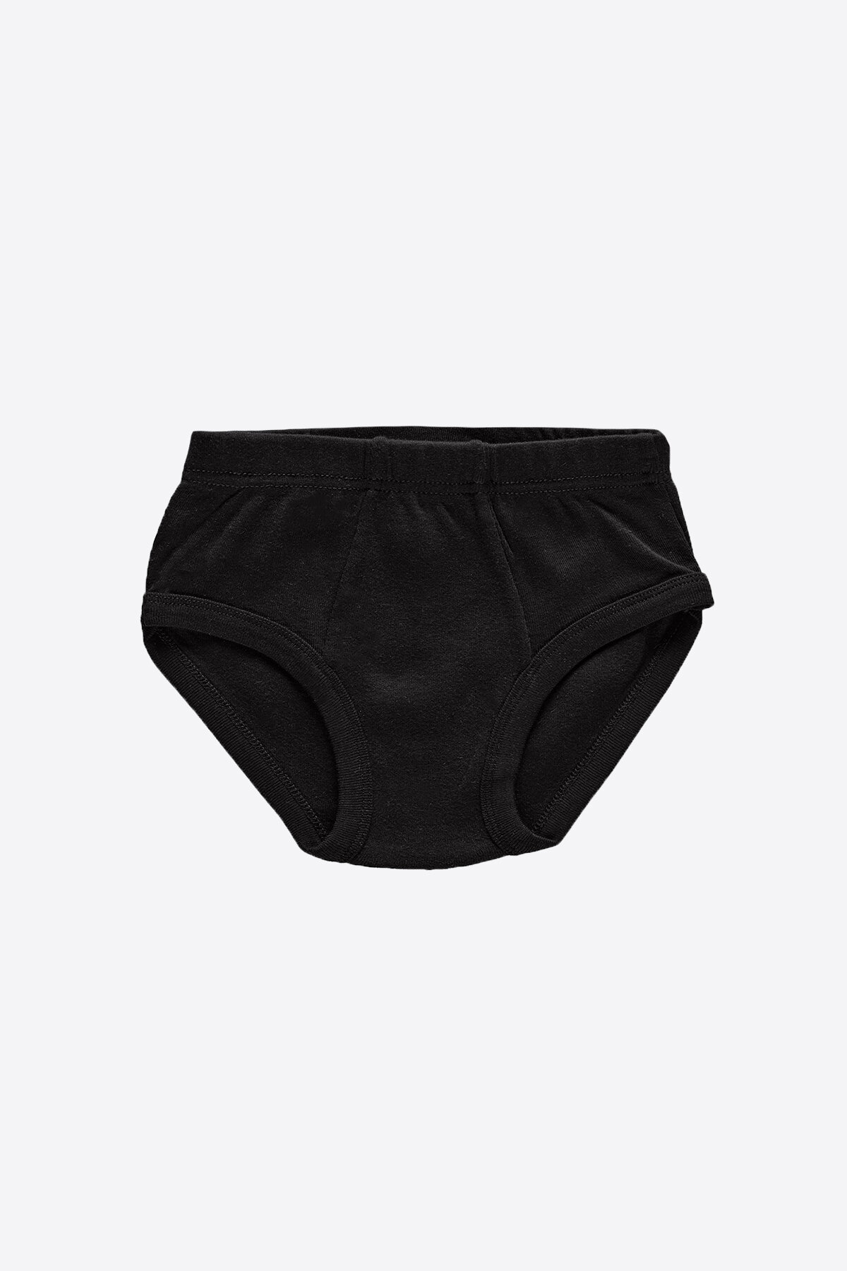 Malabadi Erkek Çocuk Siyah 12 Li Paket %100 Pamuk Ribana Slip Külot 203-E - 1