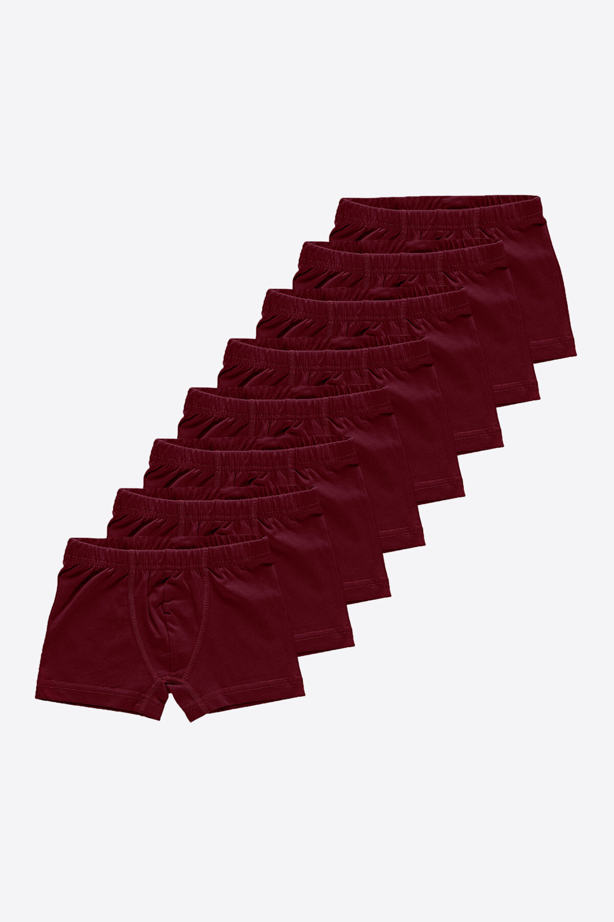 Malabadi Erkek Çocuk Bordo 8'li Pamuk Elastan Boxer 8M209 - 1