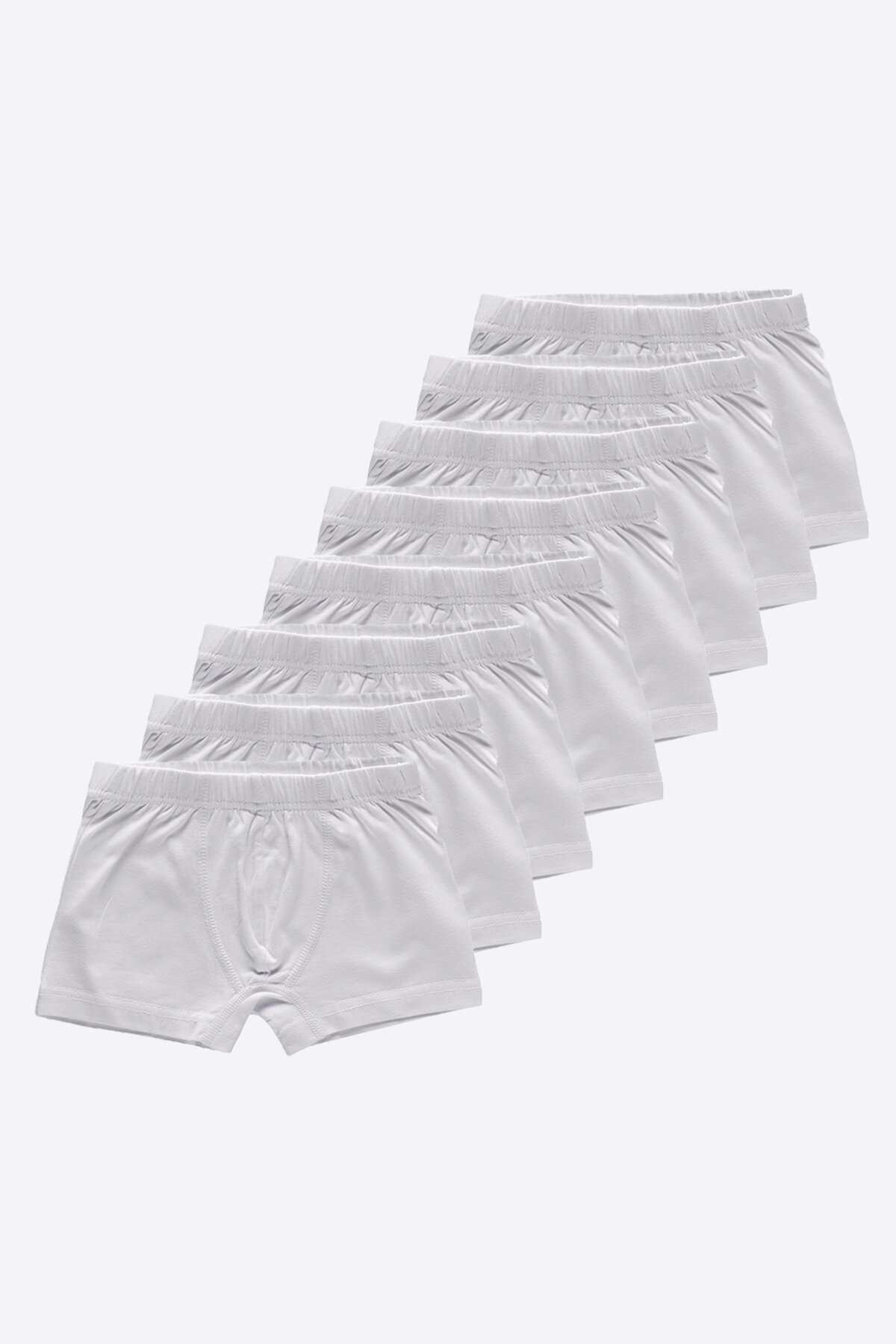 Malabadi Erkek Çocuk Beyaz 8'li Pamuk Elastan Boxer 8M209 - 1