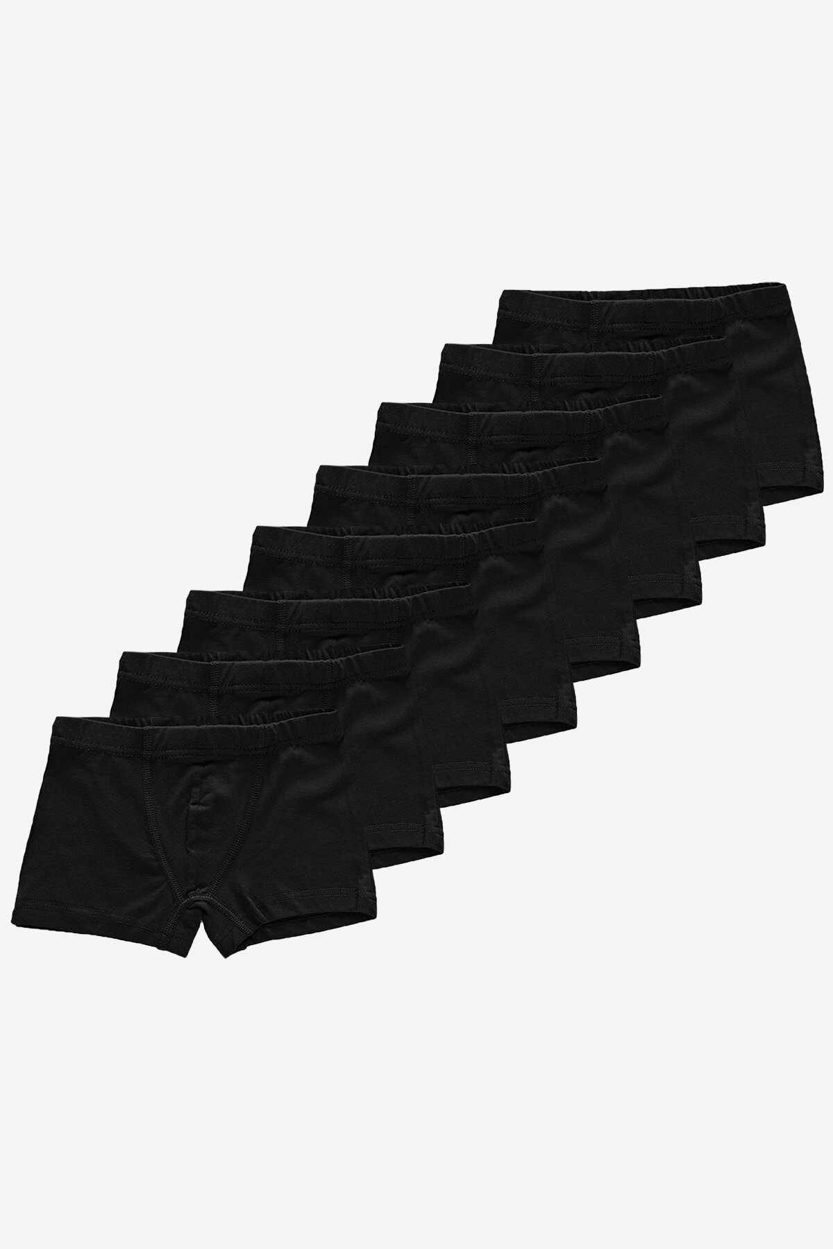Malabadi Erkek Çocuk Siyah 8'li Pamuk Elastan Boxer 8M209 - 1