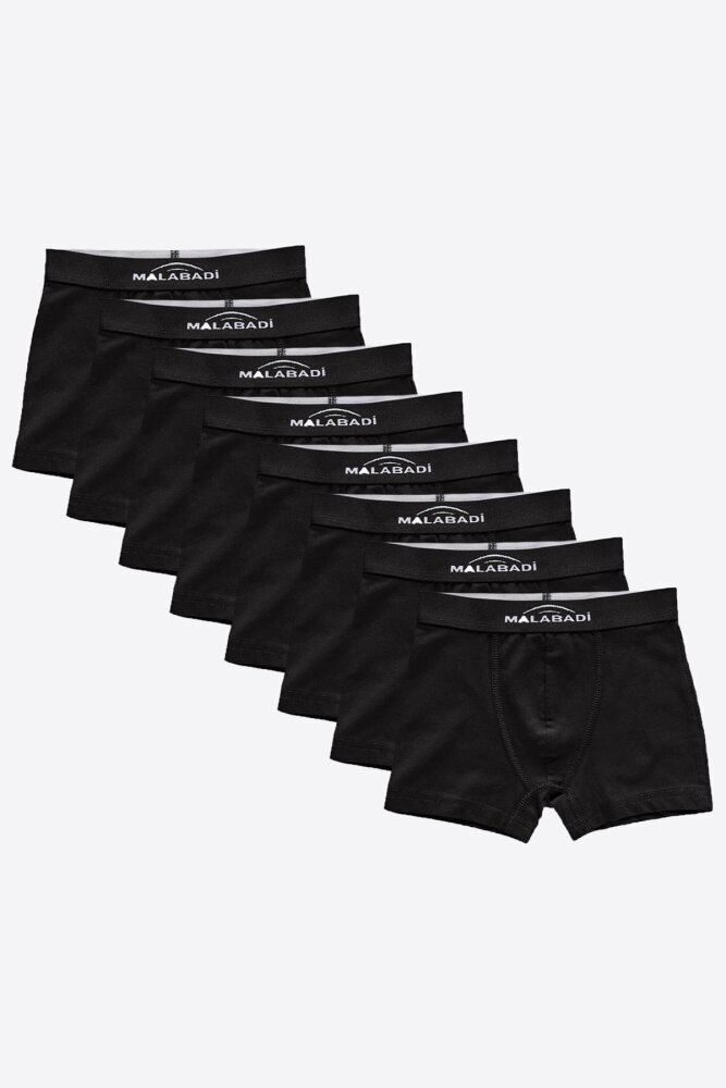 Malabadi Erkek Çocuk Siyah 8 Li Pamuk Elastan Boxer 8M208 