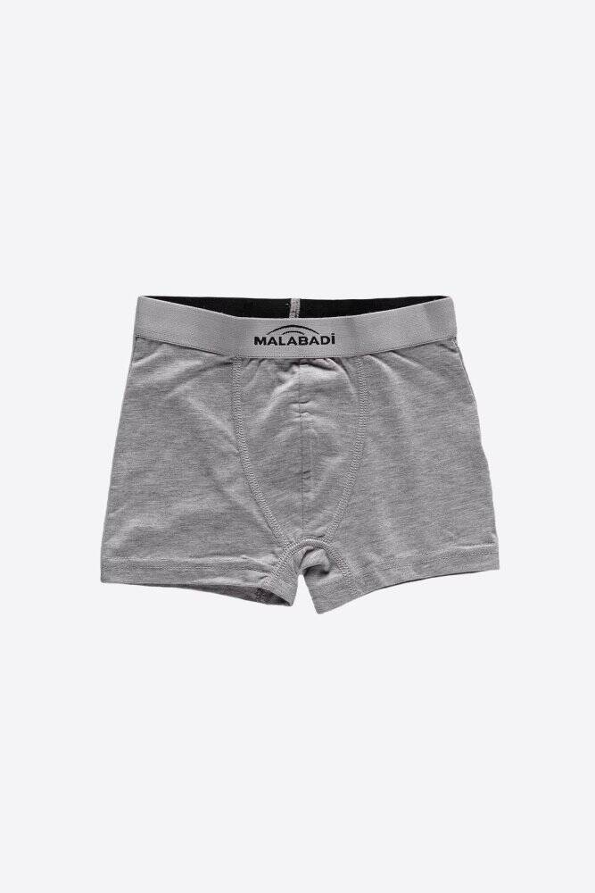 Malabadi Erkek Çocuk Siyah Gri Füme 3 Lü Pamuk Elastan Boxer 3M208 - 2