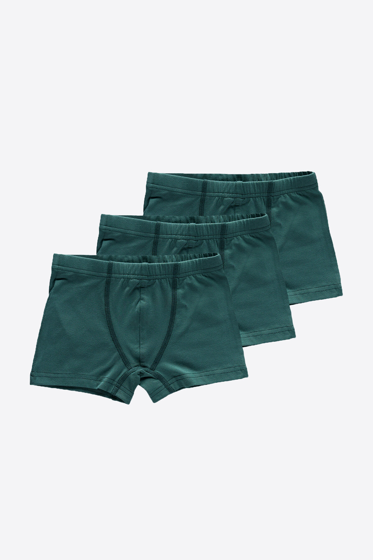 Malabadi Erkek Çocuk Yeşil 3'lü Pamuk Elastan Boxer 3M209 - 1