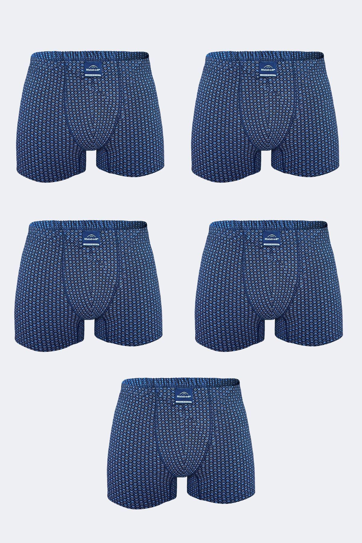 Malabadi Erkek Desenli 5 li Pamuk Elastan Boxer 5M074 