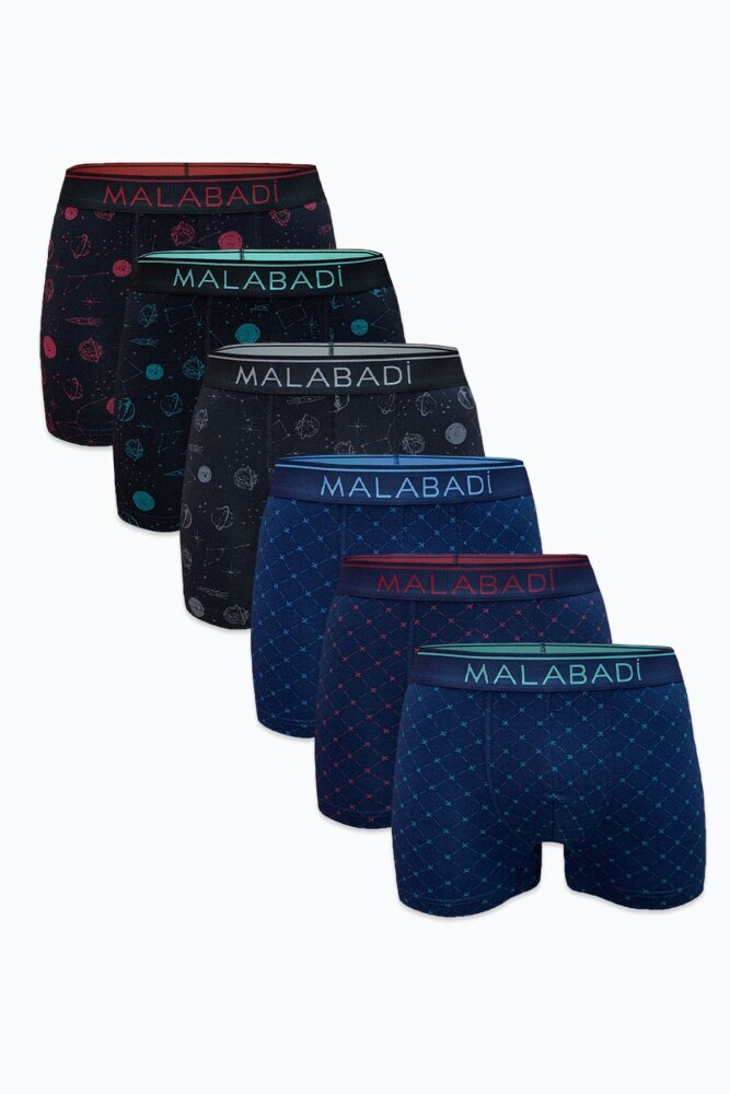 Malabadi Erkek Desenli 6 lı Premium Collection Modal Boxer 6M252 - Malabadi