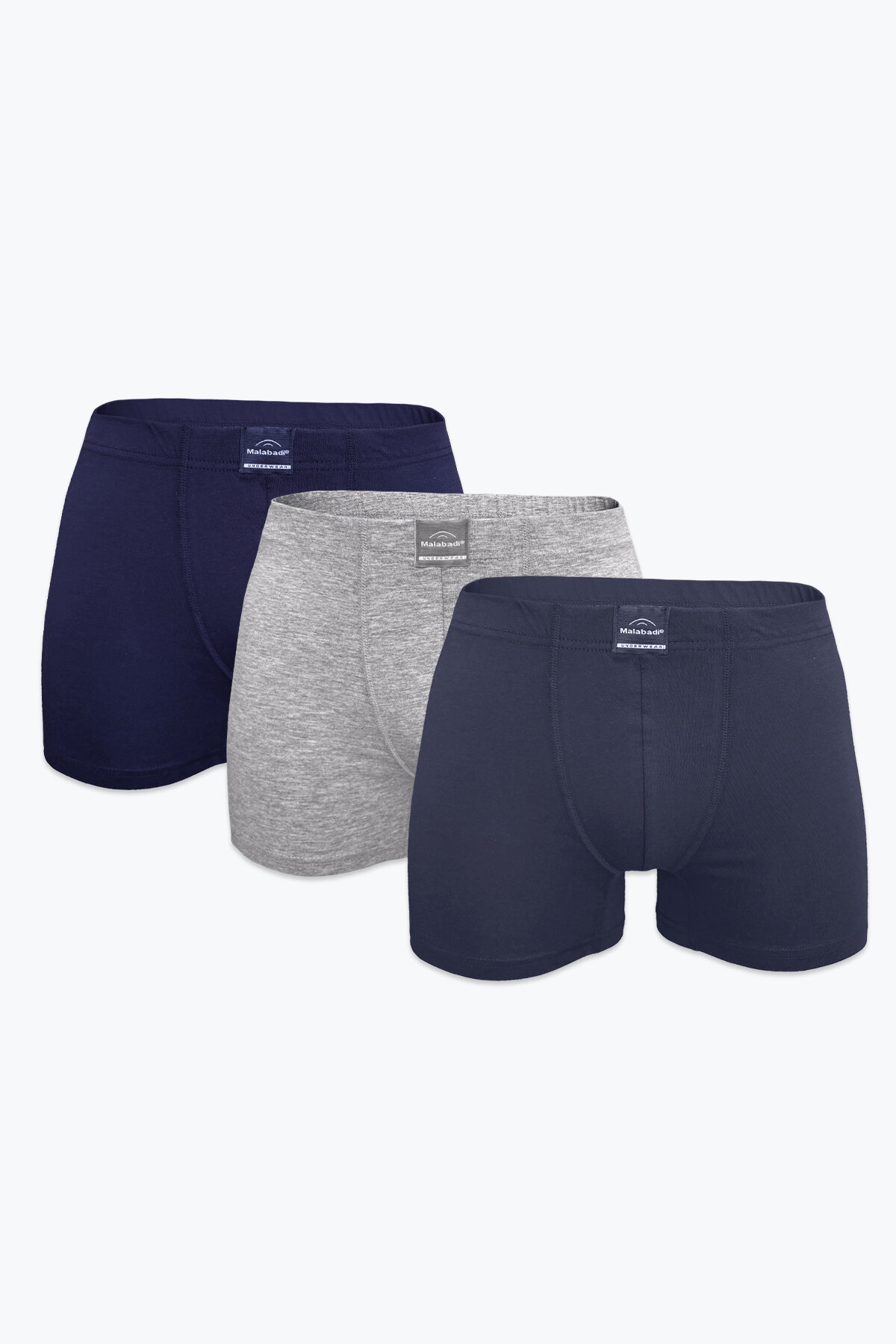 Malabadi Erkek 3'lü Lacivert Gri Füme Premium Collection Modal Boxer 3M251 - 1