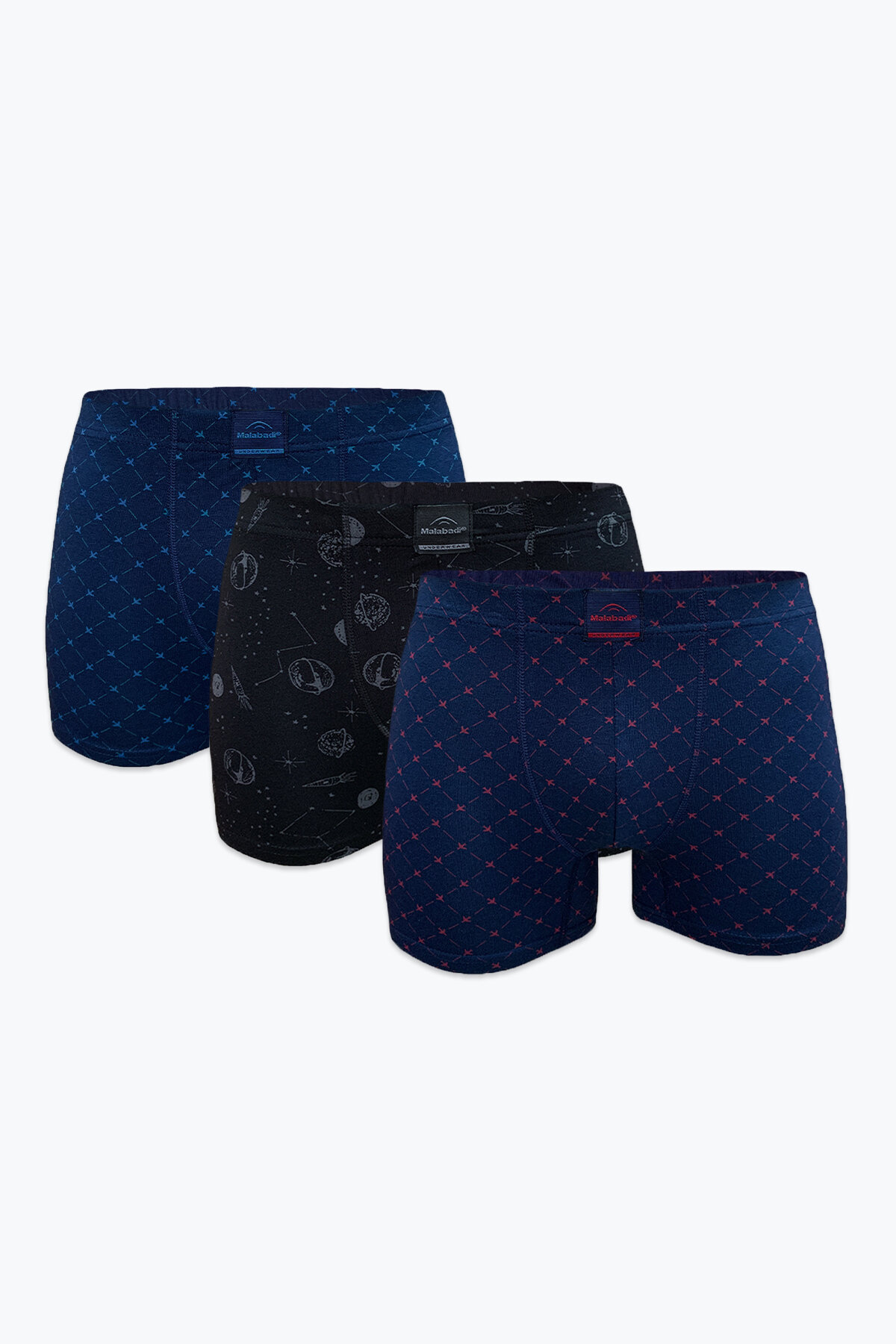 Malabadi Erkek 3'lü Desenli Premium Collection Modal Boxer 3M251 