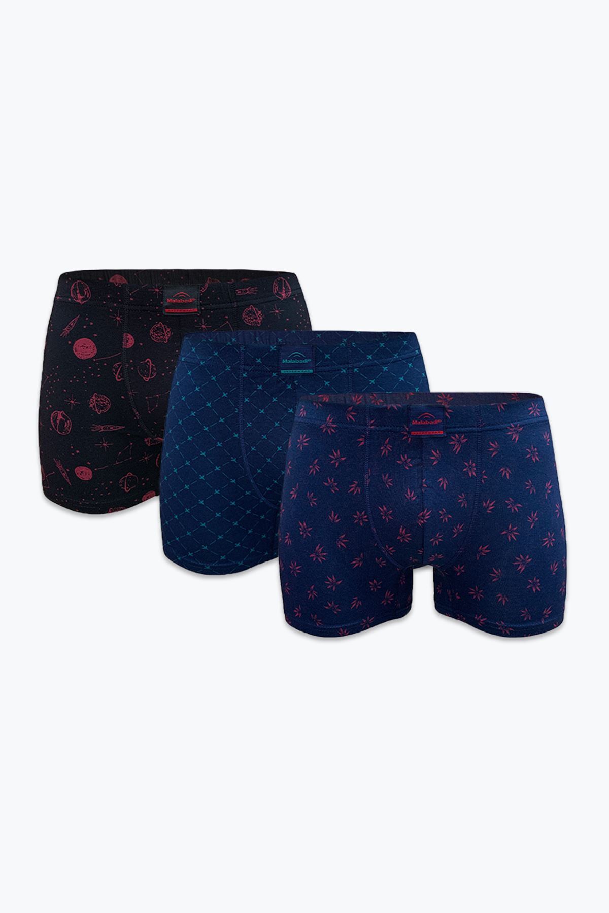 Malabadi Erkek Desenli Modal Boxer 3 Adet 3M251 