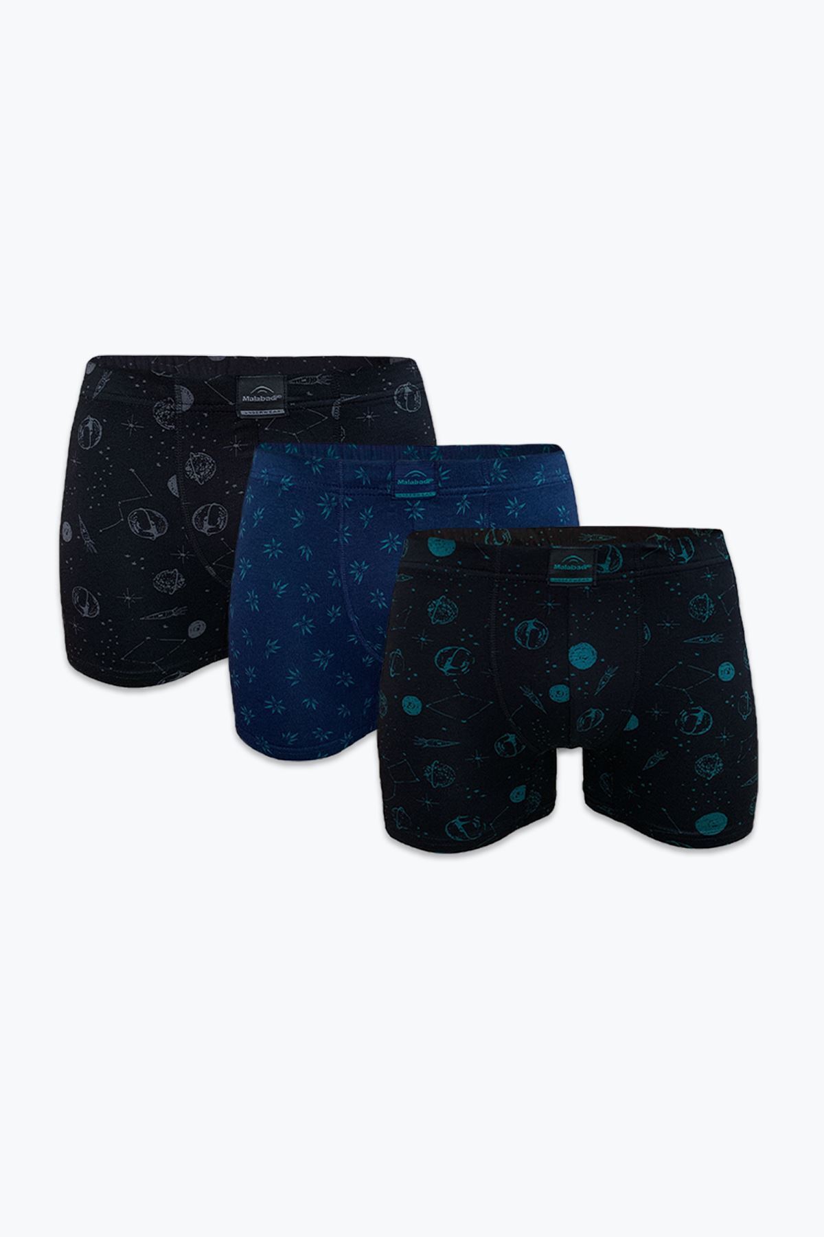 Malabadi Erkek Desenli Modal Boxer 3 Adet 3M251 