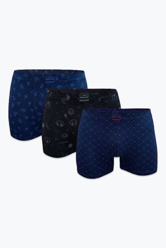 Malabadi Erkek Desenli Modal Boxer 3 Adet 3M251 - 1