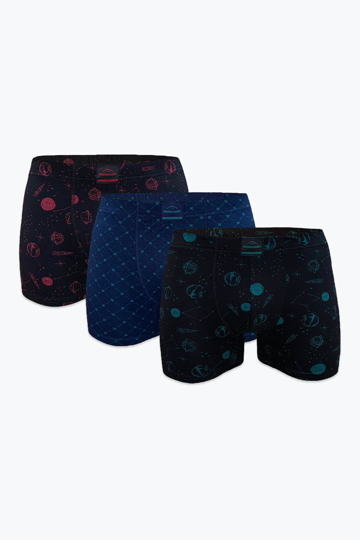 Malabadi Erkek 3'lü Desenli Premium Collection Modal Boxer 3M251 