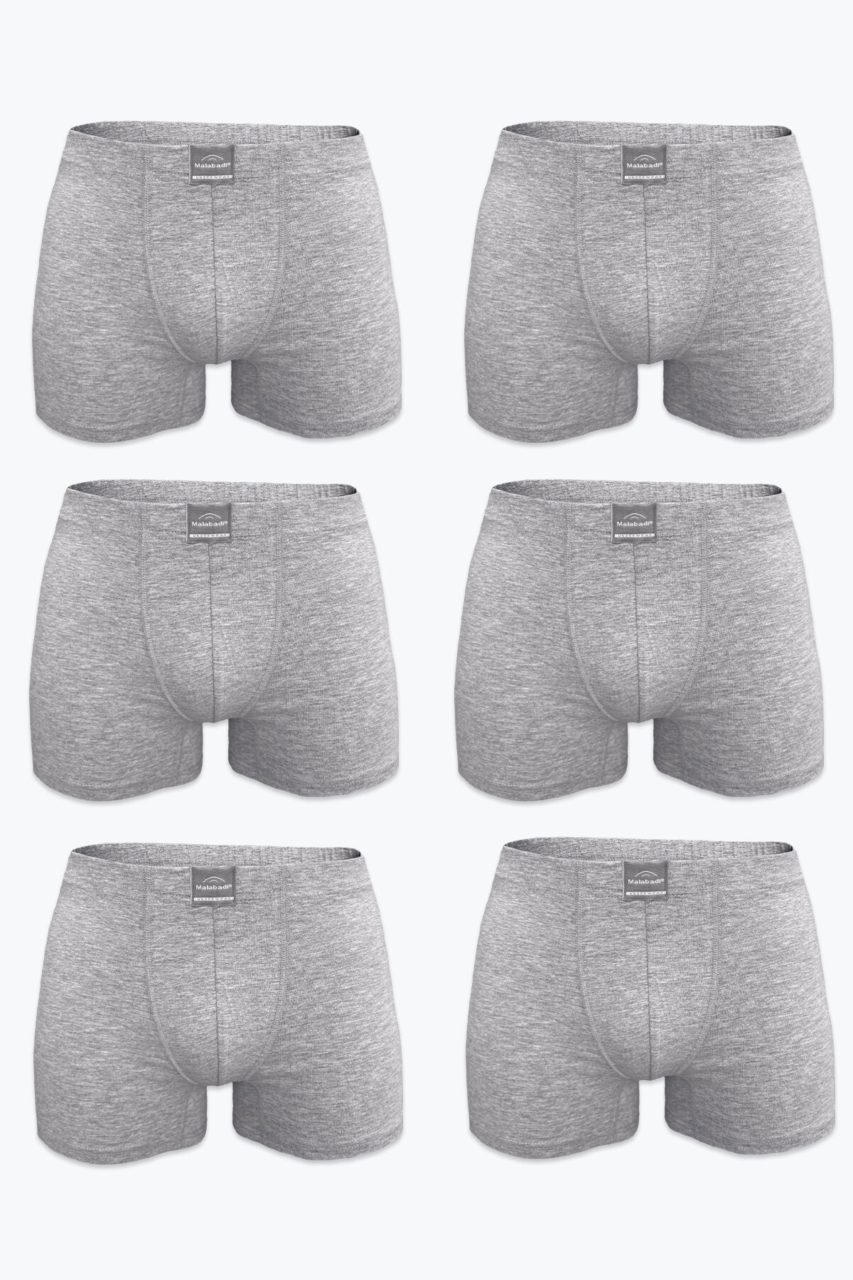 Malabadi Erkek 6'lı Gri Premium Collection Modal Boxer 6M251 