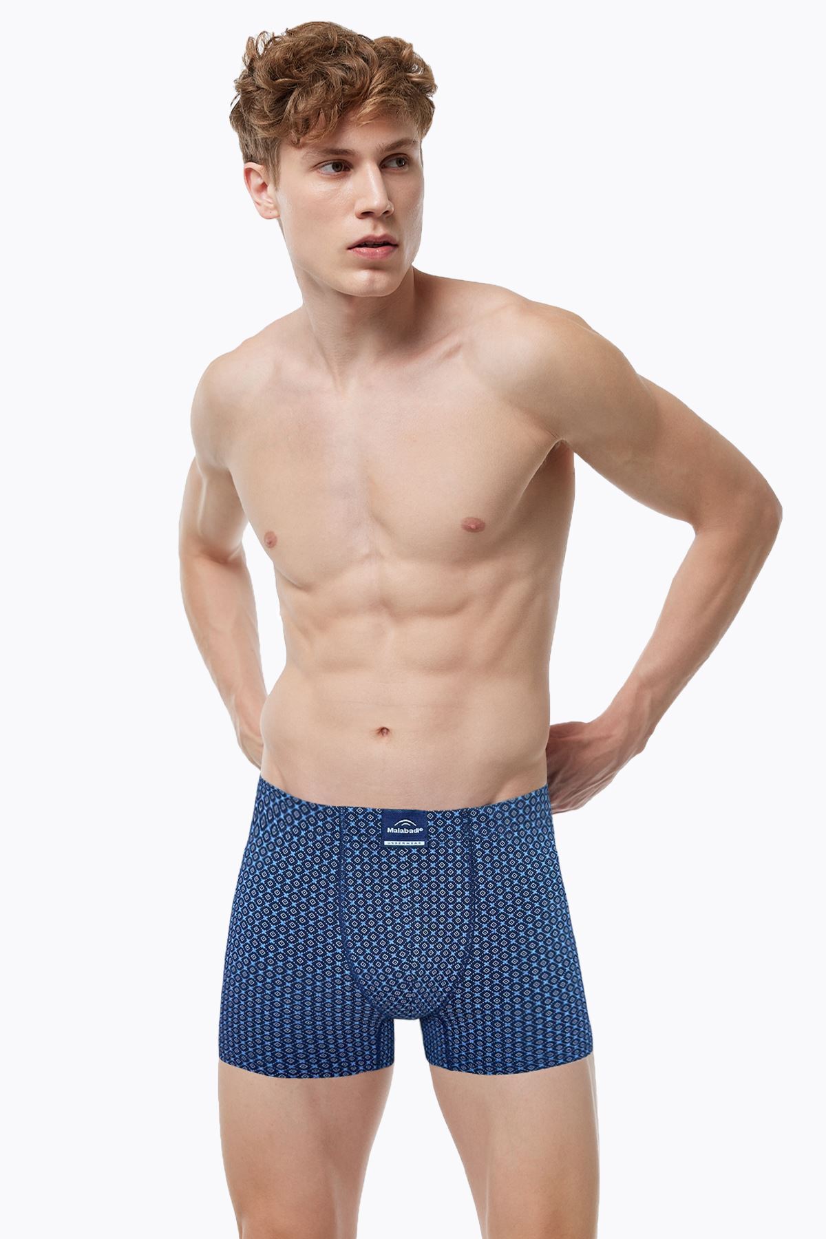 Malabadi Erkek Desenli Pamuk Elastan Boxer 074 - 1