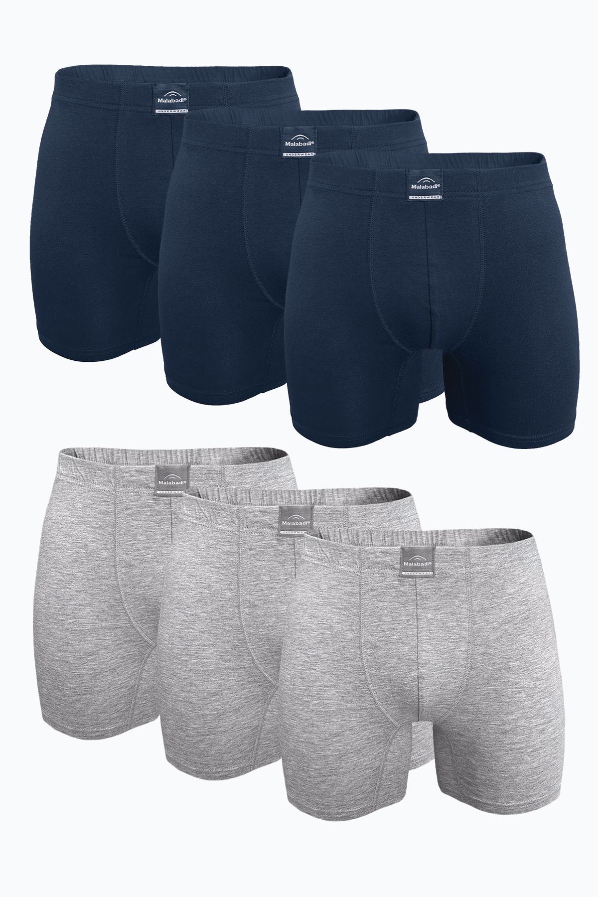 Malabadi Erkek Füme Gri 6 lı Premium Collection Modal Uzun Boxer 6M250 