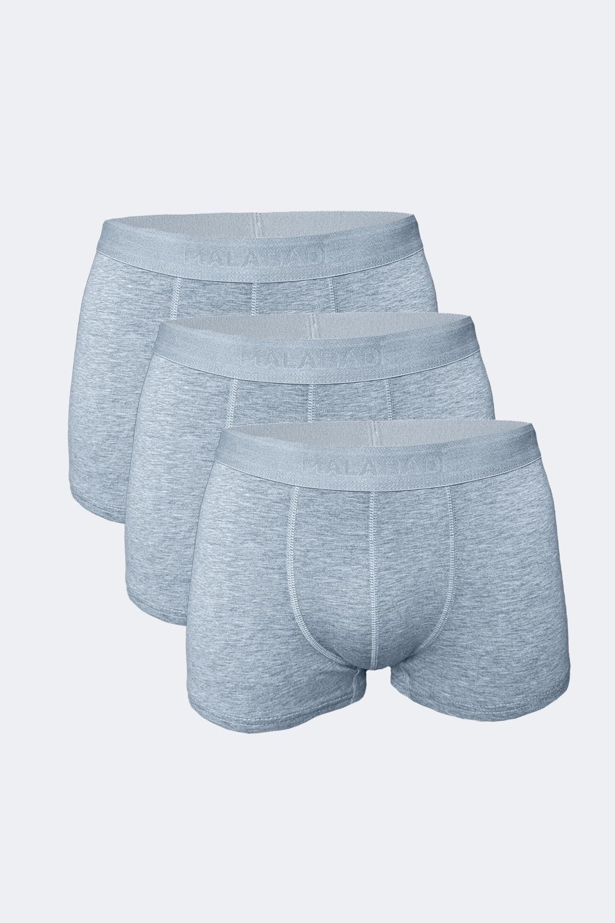 Malabadi Erkek Gri 3 lü Paket Modal Kısa Boxer 011 
