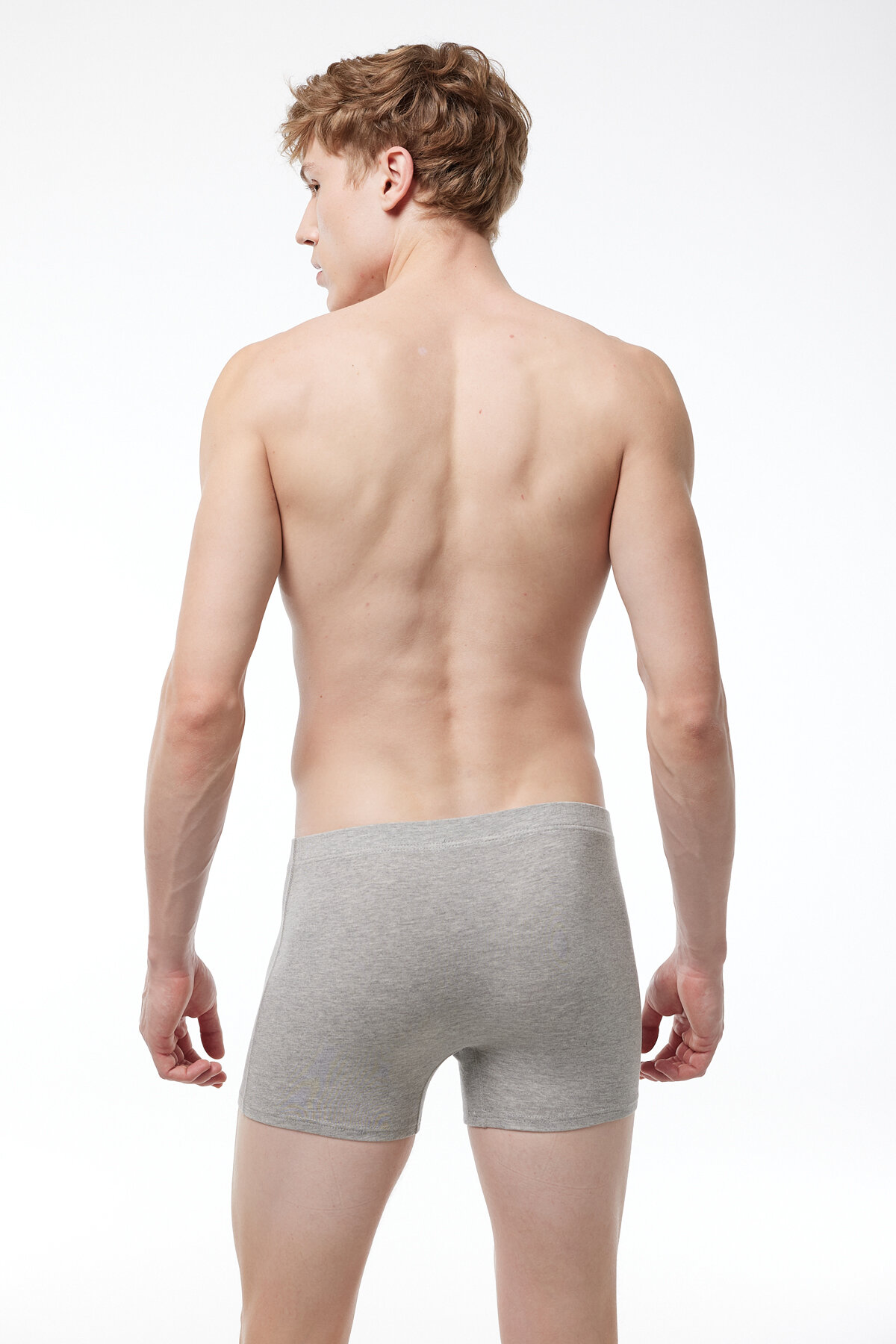 Malabadi Erkek Gri 3 lü Paket Modal Likralı Boxer 3M058 - 4