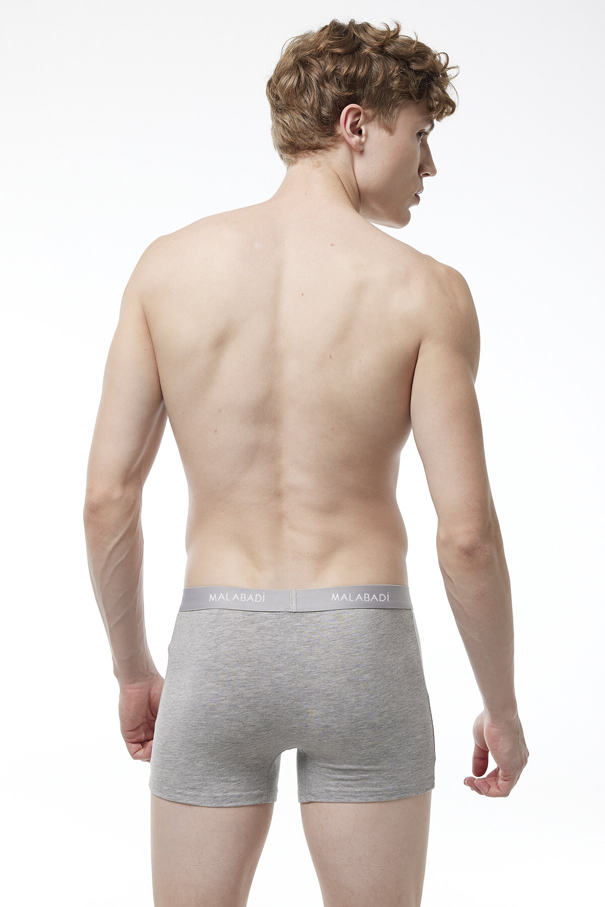 Malabadi Erkek Gri 5 Li Pamuk Elastan Boxer 5M075 - 3