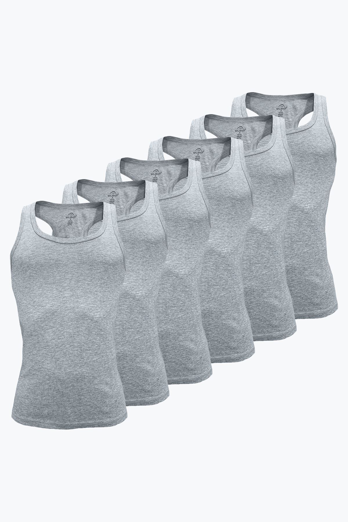Malabadi Erkek Gri 6 Lı Paket %100 Pamuk Ribana Sporcu Atleti 039-E - Malabadi